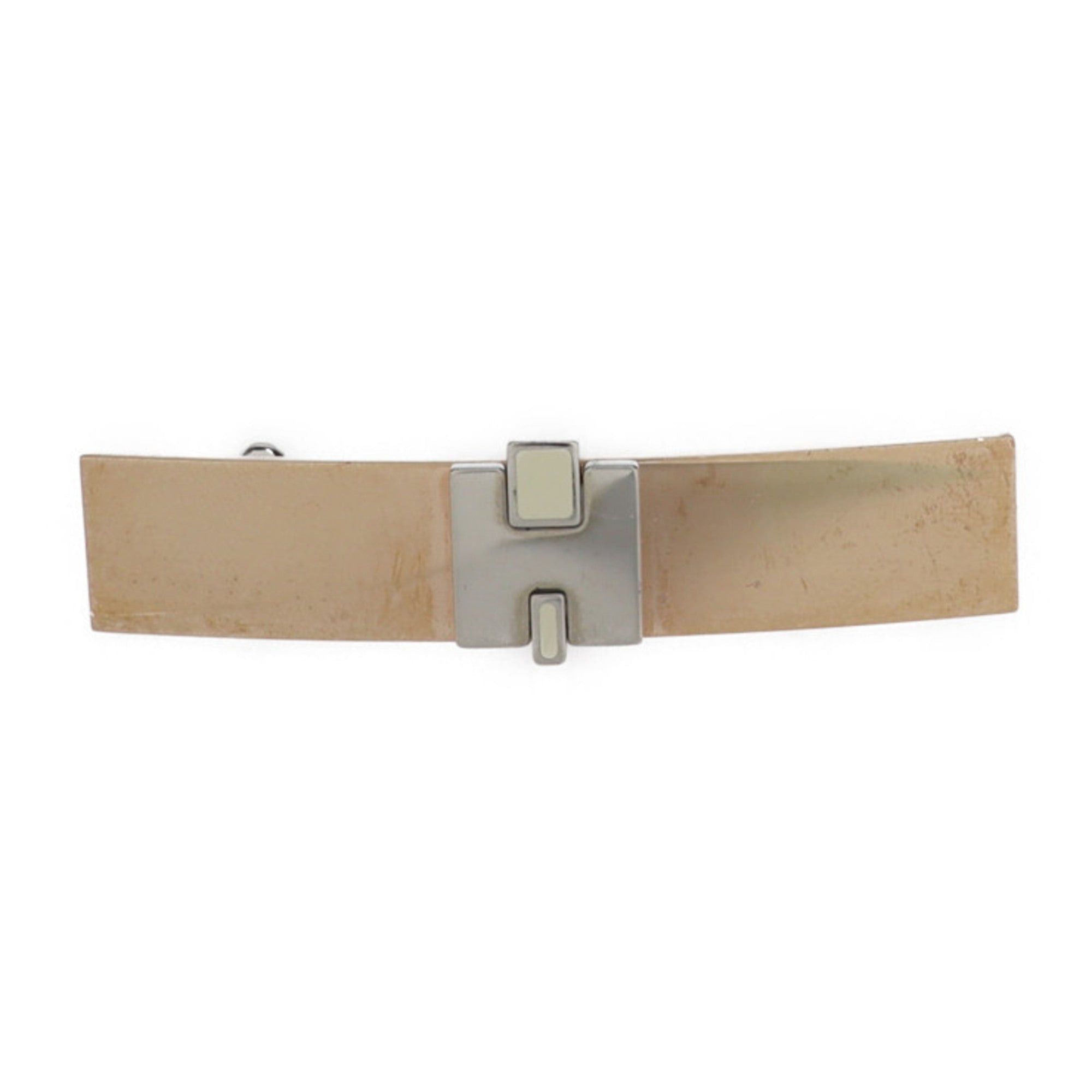 image of Hermes Irene Barrette Metal Pink Gold Silver Hair Clip Accessory in Black, Women's
