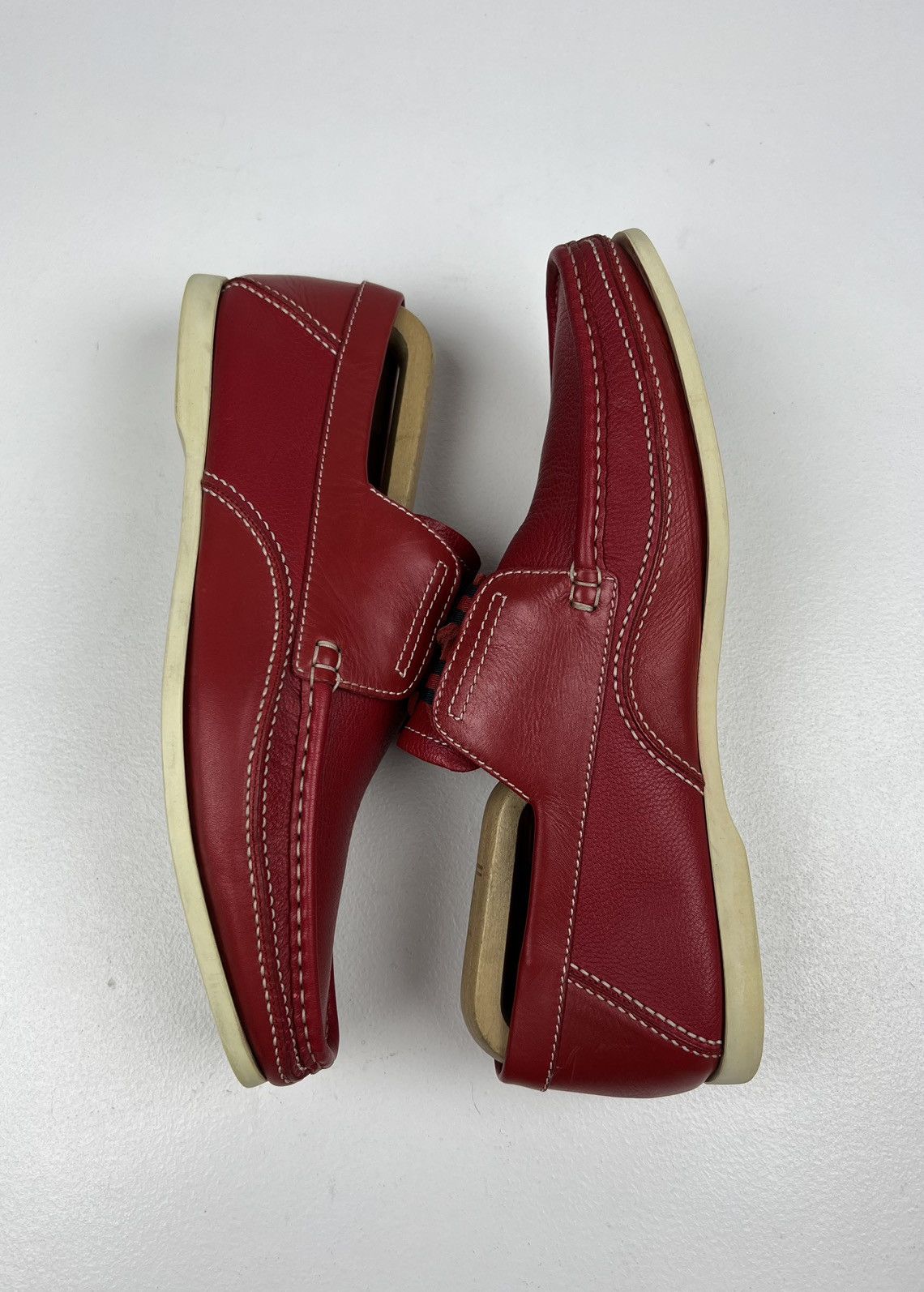 Gucci GUCCI Loafers Leather Shoes Lace Up Web Logo Red Men’s Size US 10 / EU 43 - 11 Thumbnail
