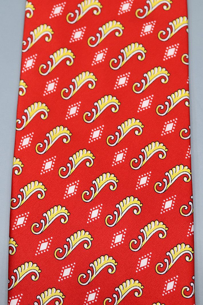 Alfred Dunhill Vintage Alfred Dunhill Red Silk Tie Size ONE SIZE - 6 Thumbnail