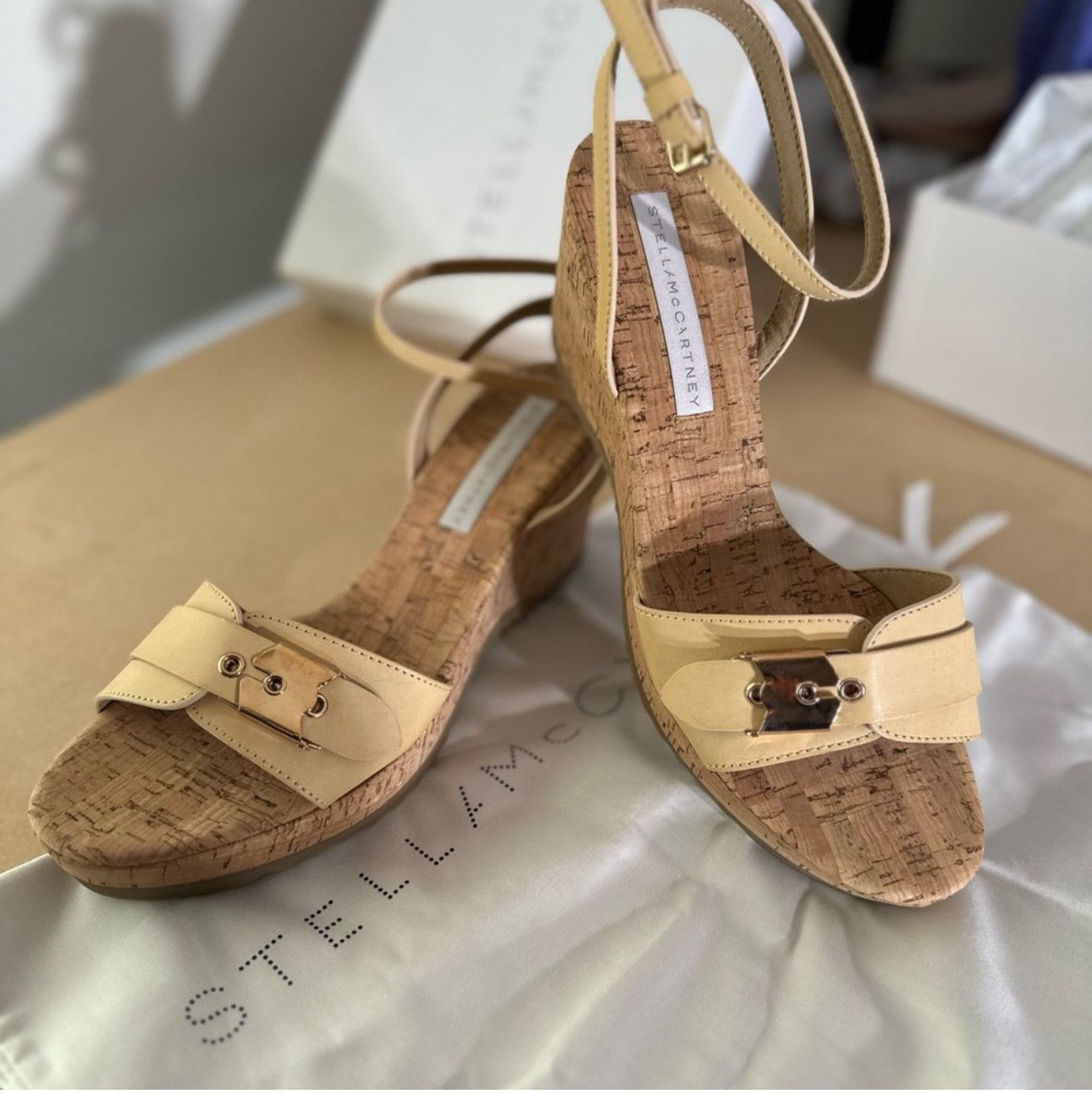 Stella McCartney Stella McCartney cork wedge buckle sandles tan 41 Size US 11 / IT 41 - 1 Thumbnail