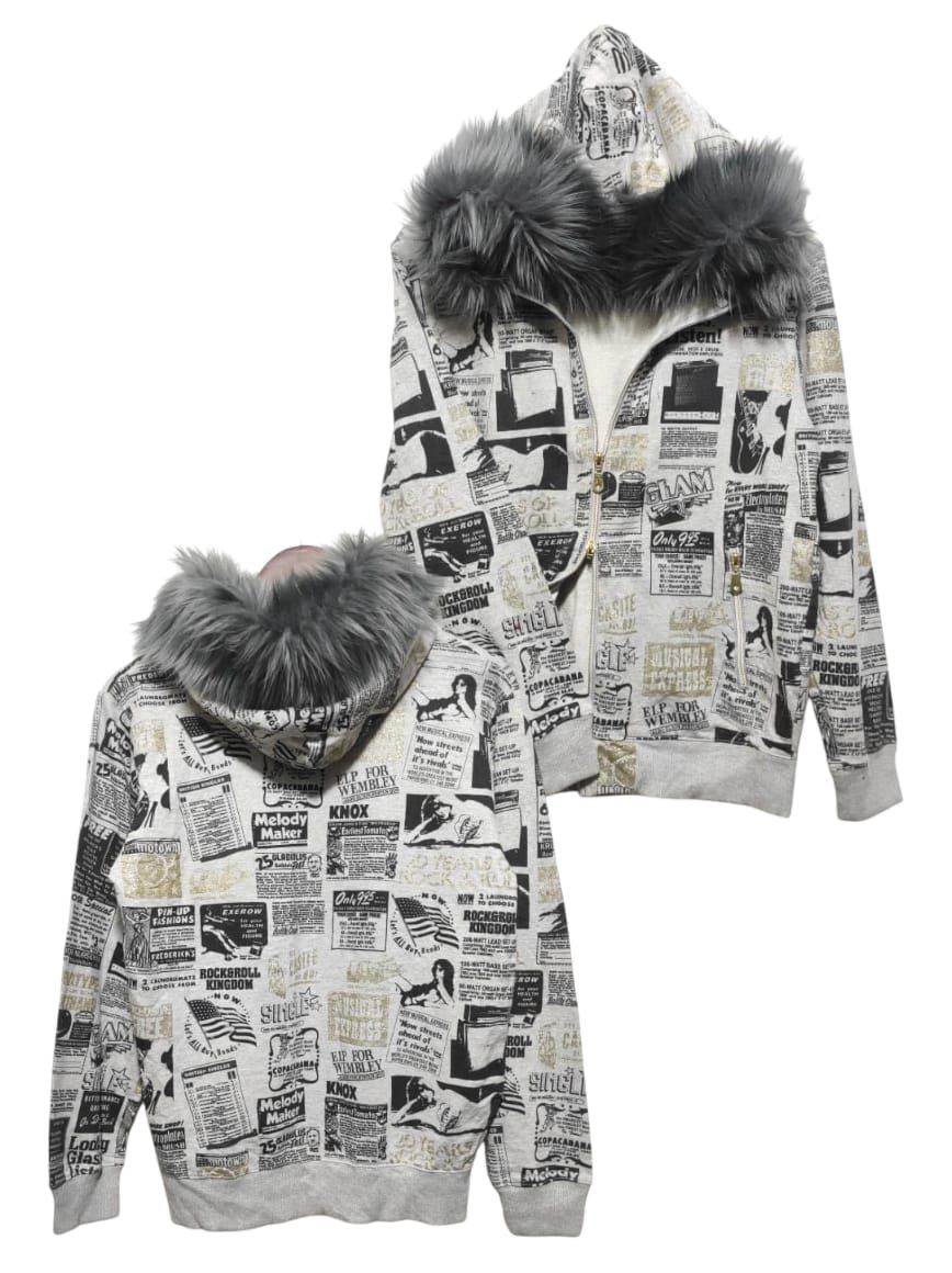 Japanese Brand Lock Heaven newspapper double zip fur hoodie LGB style Size US S / EU 44-46 / 1 - 2 Thumbnail