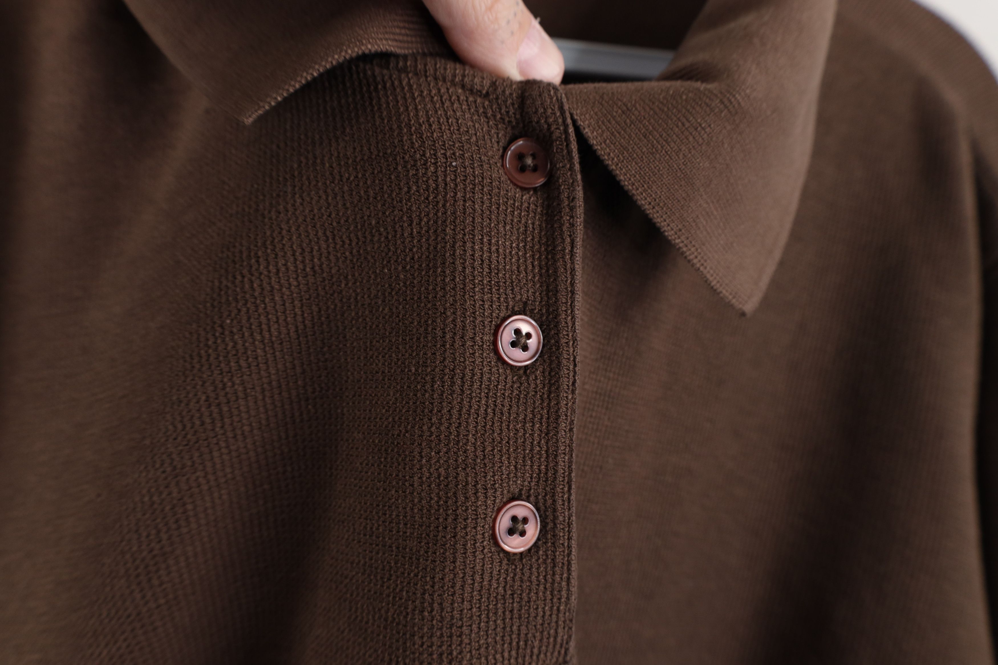 Vintage Vintage 90s Streetwear Blank Thermal Waffle Knit Polo Brown Size 3XL / US 20-22 - 7 Thumbnail