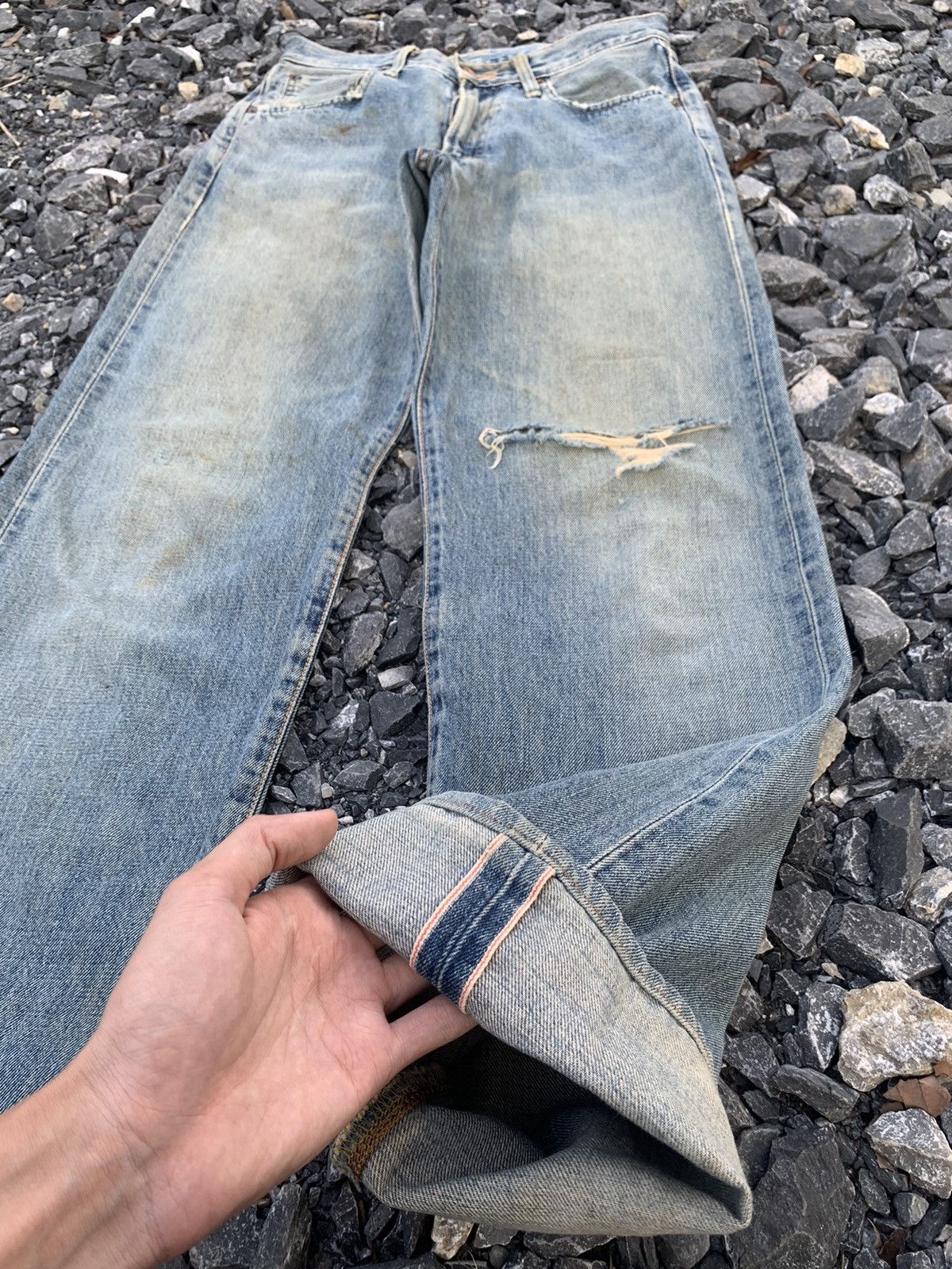 Kapital VINTAGE 505X SELVEDGE FADED JAPANESE DISTRESSED DENIM Size US 28 / EU 44 - 5 Thumbnail