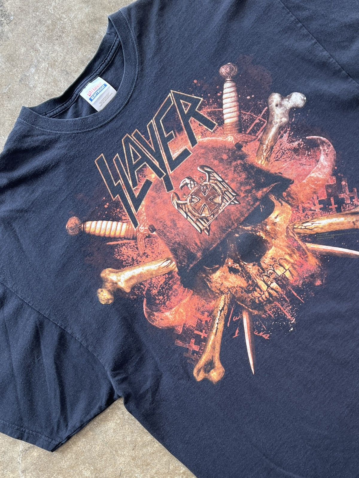 Band Tees Vintage Slayer Slaytanic Wehrmacht Solider Skull Tee XXL Size US XXL / EU 58 / 5 - 1 Thumbnail