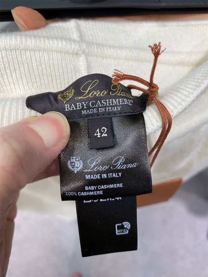 Loro Piana LORO PIANA White cashmere knit casual pants Size 27" / US 4 / IT 40 - 5 Thumbnail