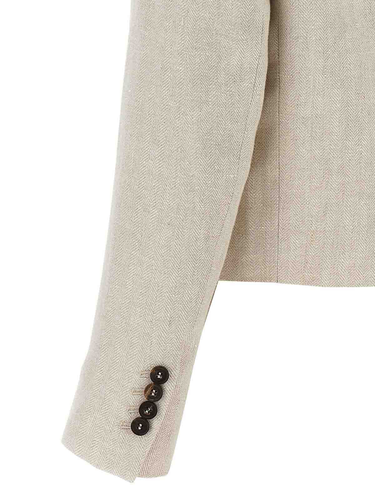 Brunello Cucinelli o1y0725 Blazer in Beige Size M / US 6-8 / IT 42-44 - 4 Thumbnail
