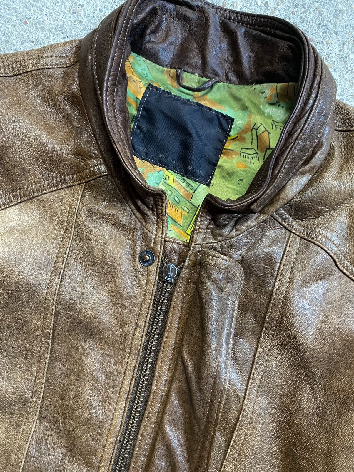 Vintage Bomber leather jacket brown avantgarde archive vintage Size US XL / EU 56 / 4 - 4 Thumbnail
