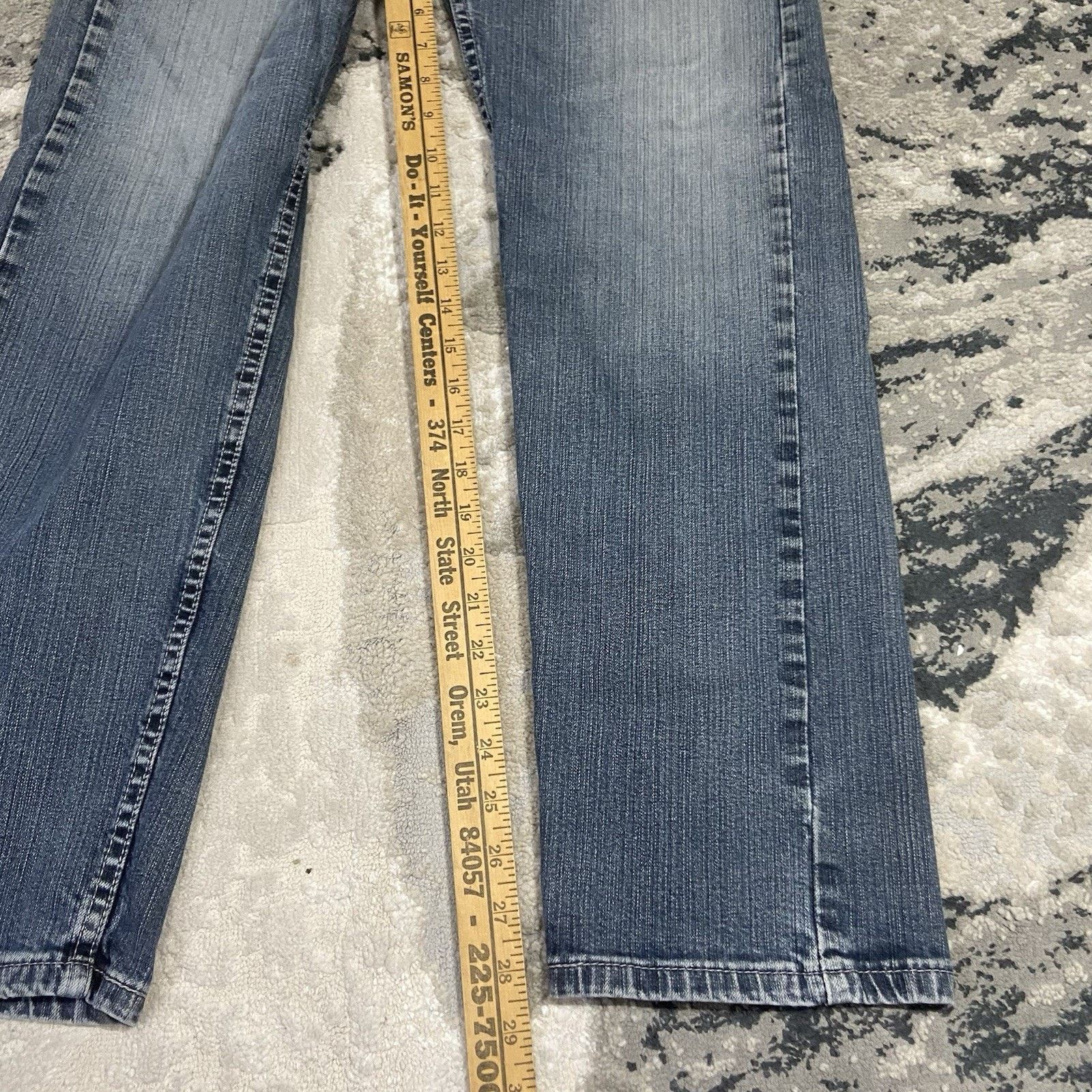 Levi's Levis 505 Jeans Mens 33x30 Gray Black Denim Faded Stone VTG Size US 33 - 6 Thumbnail