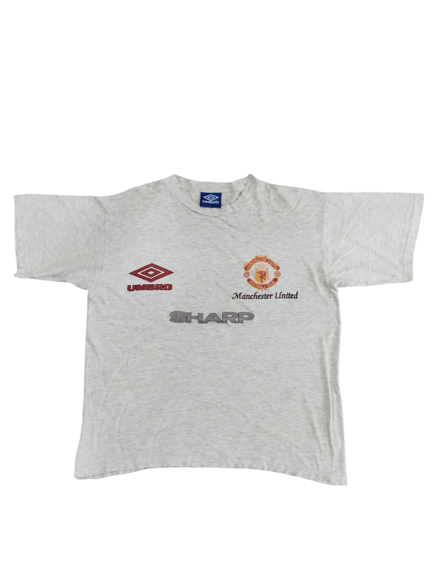 Umbro × Vintage Vtg Distressed Umbro Manchester united Football Club Tshirt Size US L / EU 52-54 / 3 - 1 Thumbnail