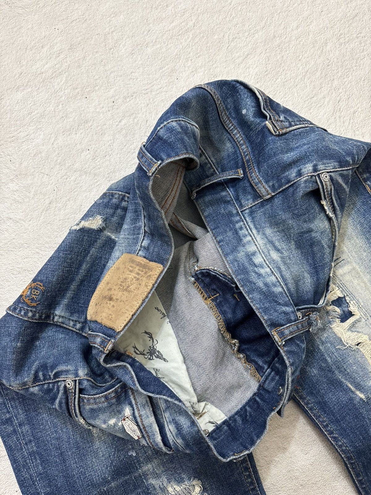 Kapital 2000s Buckaro Sasiko distrashed japan denim Size US 35 - 5 Thumbnail