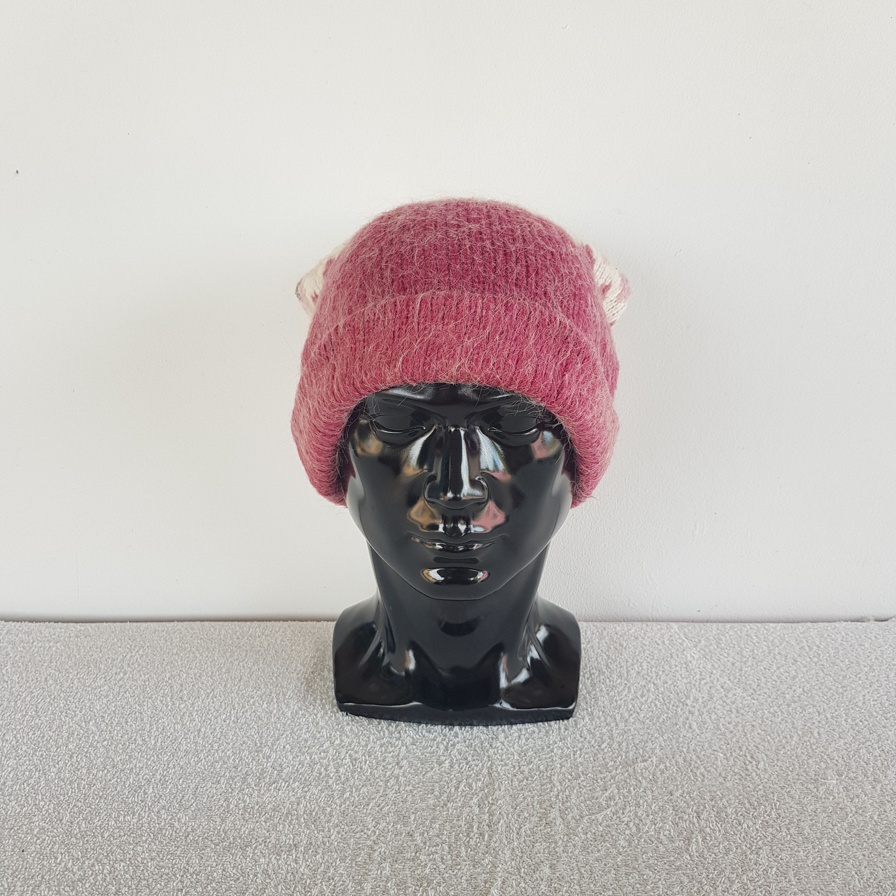 Homespun Knitwear Vintage Japanese Beanie Fair Isle Ribbed Knit Snow Caps Hats Size ONE SIZE - 2 Thumbnail