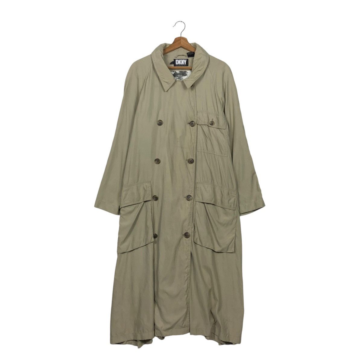 DKNY × Japanese Brand 🔥VINTAGE LONG JACKET DKNY BONDAGE PARACHUTE BIG LOGO LINING Size US M / EU 48-50 / 2 - 2 Thumbnail