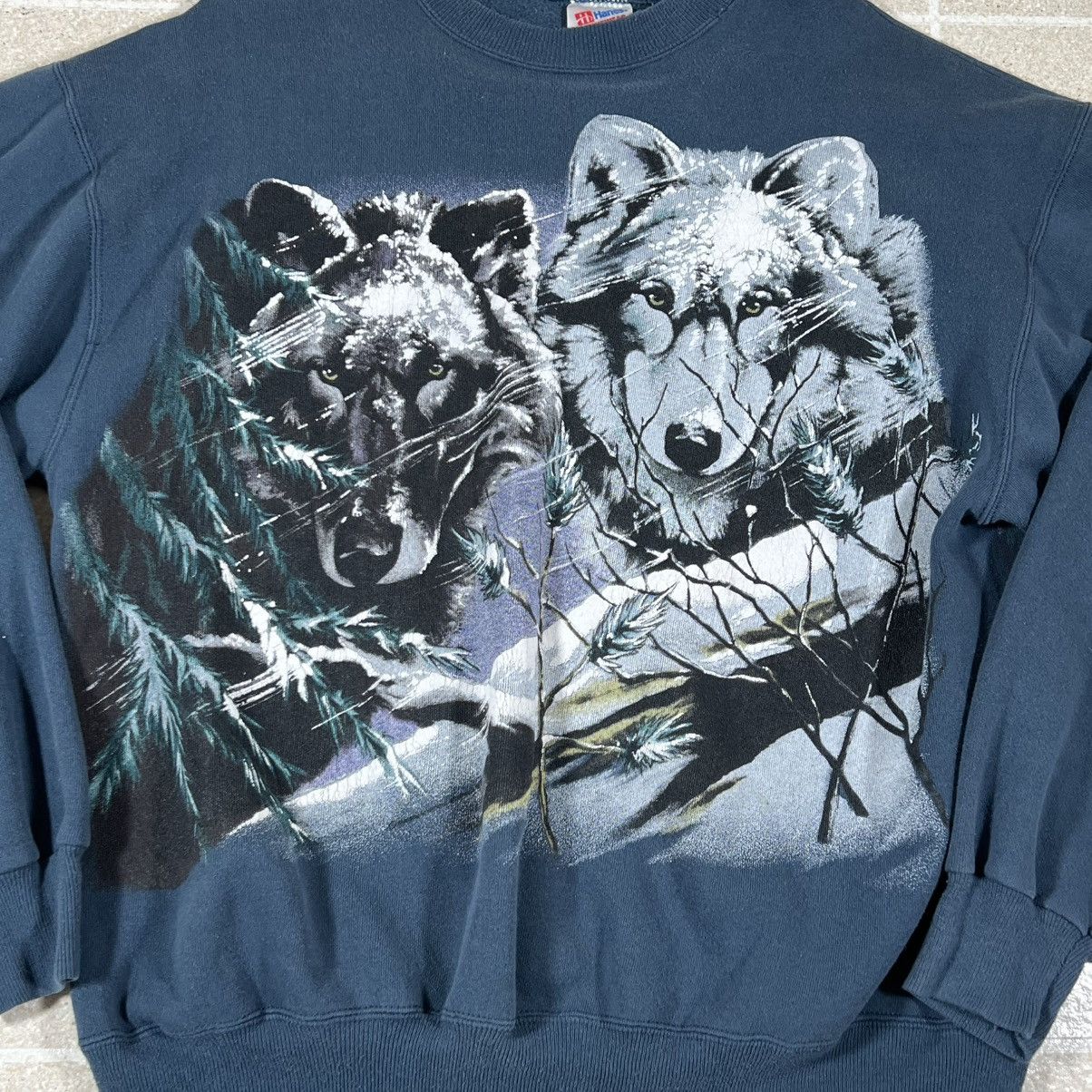 Vintage Wolf All Over Print Front Back Nature Sweatshirt Crewneck XL Size US XL / EU 56 / 4 - 2 Thumbnail
