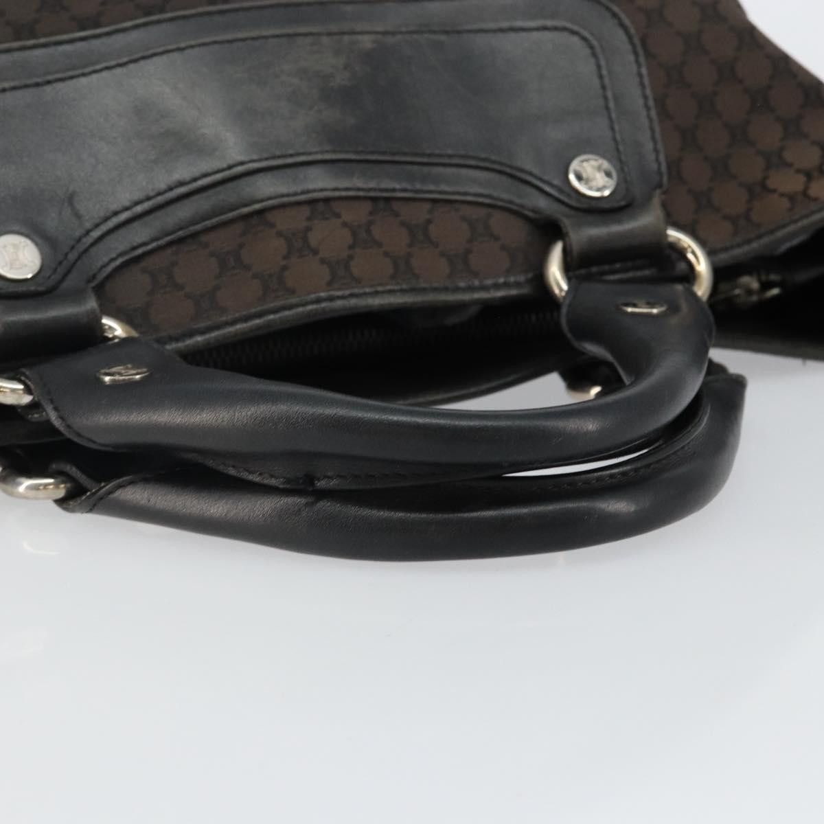 Celine CELINE Macadam Canvas Boogie Hand Bag Dark Brown Black Size ONE SIZE - 7 Thumbnail