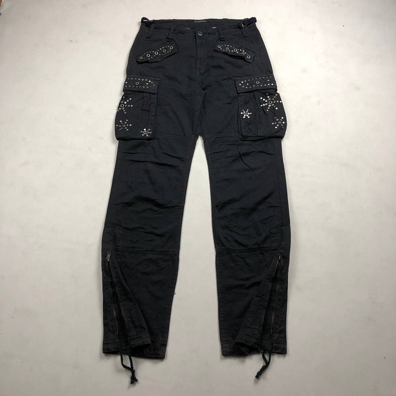 If Six Was Nine × Japanese Brand × Le Grande Bleu (L.G.B.) Wild Khakis Studded Zipper Cargo Pants Size US 32 / EU 48 - 1 Thumbnail