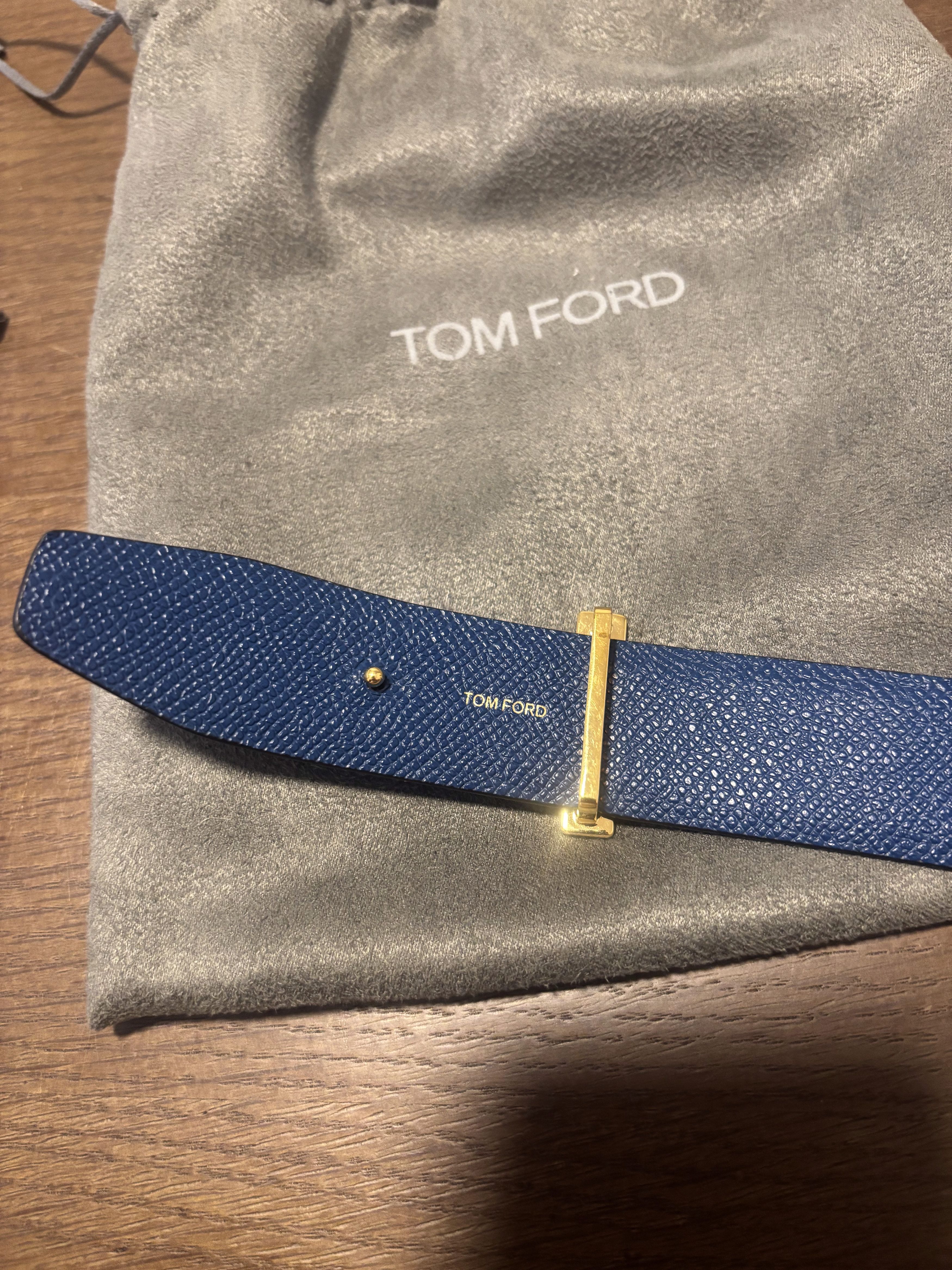 Tom Ford Tom Ford GRAIN LEATHER T ICON BELT Size 42 - 5 Thumbnail