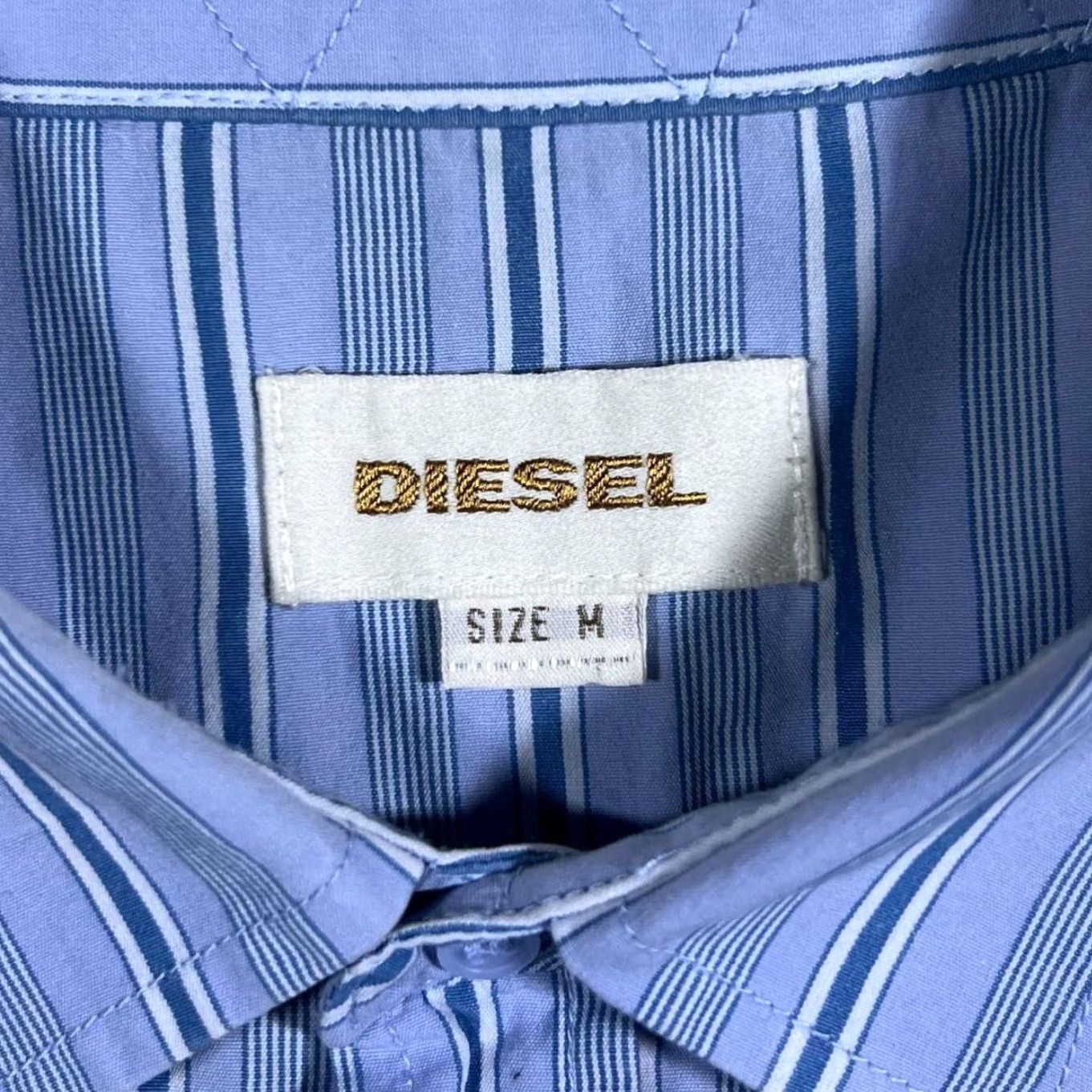 Diesel Diesel Western Style Blue Striped Cotton Popper Button Long Sleeve Shirt Medium Mens Regular Size US M / EU 48-50 / 2 - 4 Thumbnail
