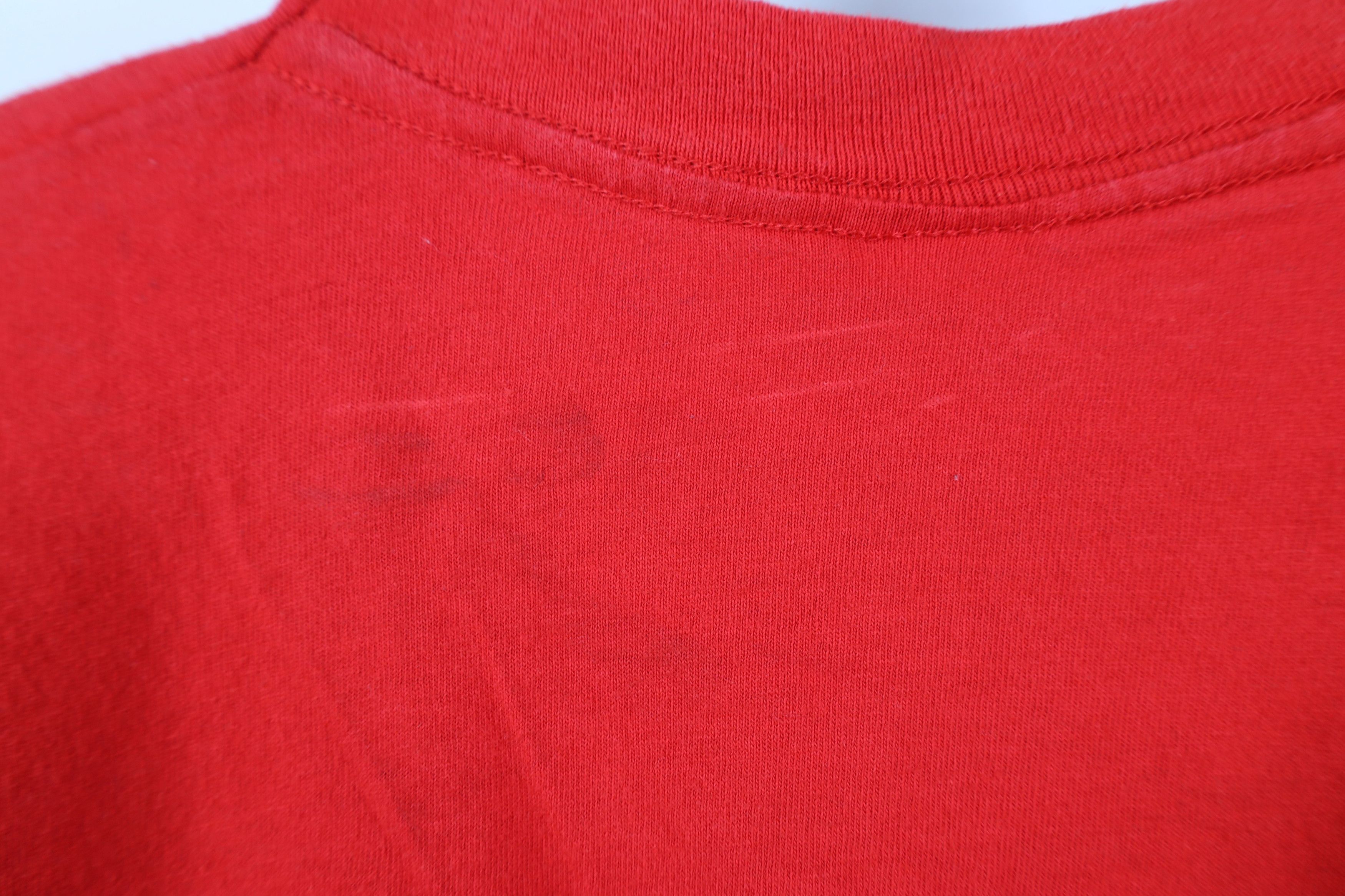 Vintage Vintage 90s Streetwear Blank Cotton T-Shirt Pocket Red USA Size US XL / EU 56 / 4 - 9 Thumbnail