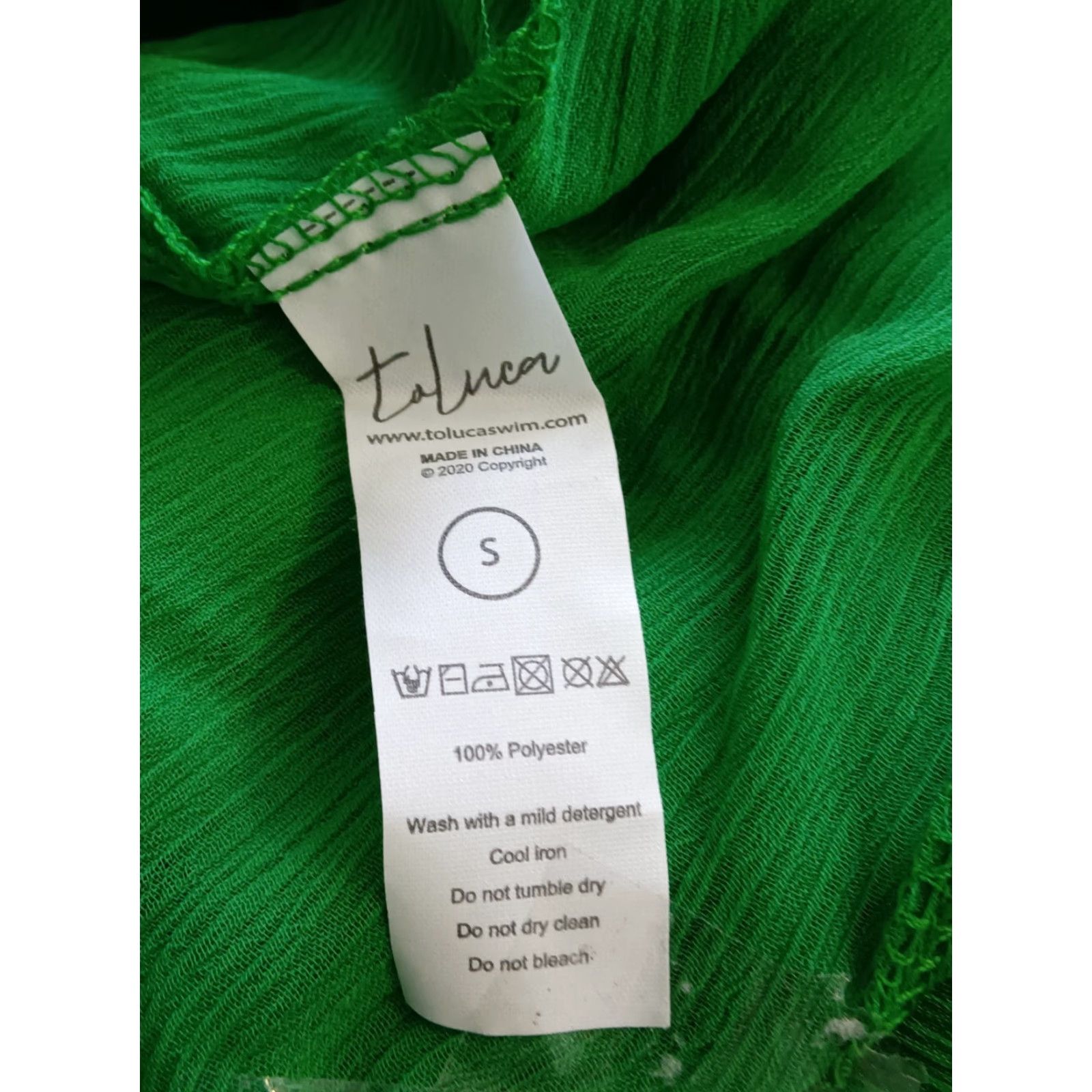 Vintage Toluca Swim Green Maxi Cowl Neck Sheer Dress - Womens - Size S - Beach Cover Up - Sleeveless - Polyester Blended Fabric - Casual Summer - Solid Green Size S / US 4 / IT 40 - 5 Thumbnail