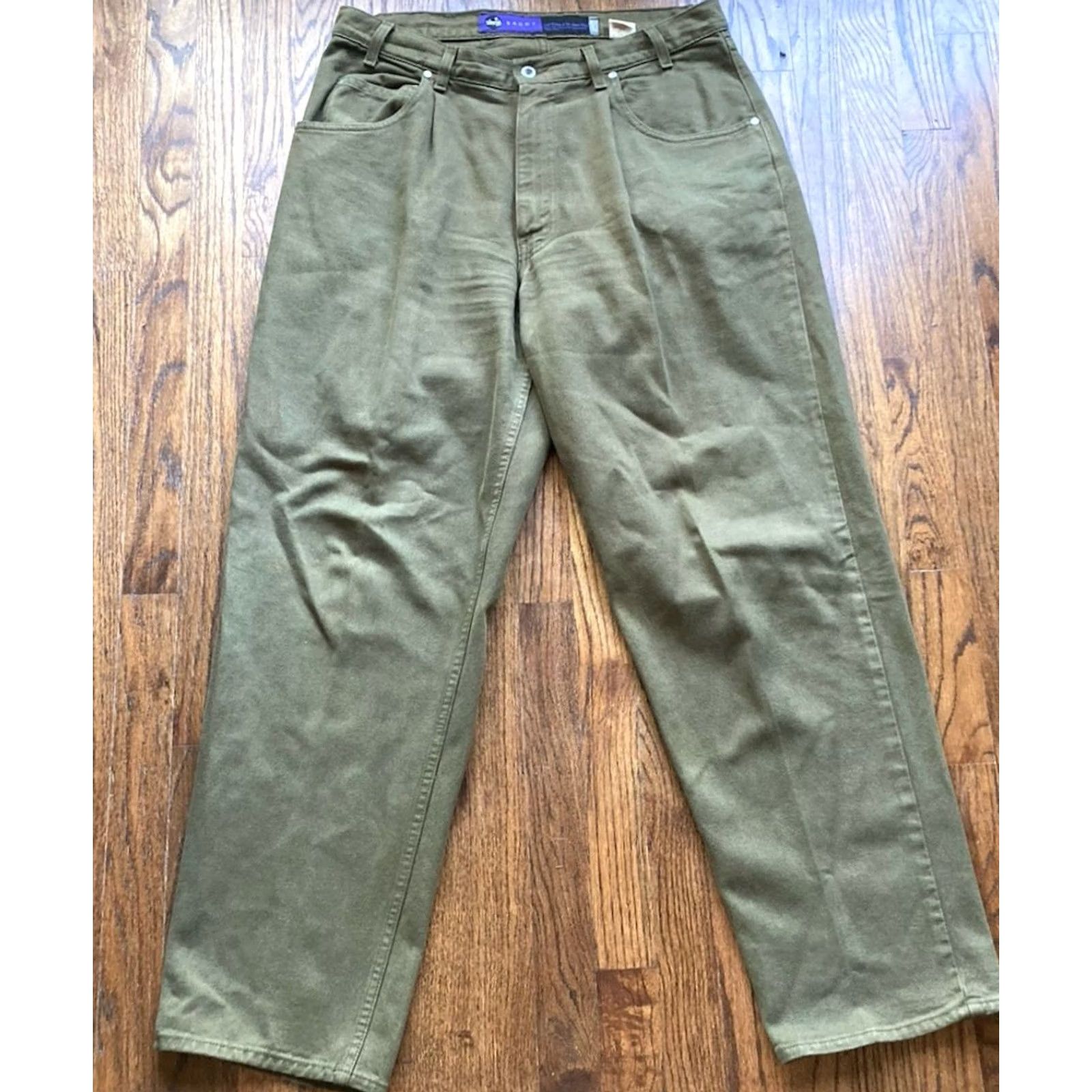 Levi's VINTAGE Levi's Silvertab Jeans Baggy Men 36x32 Army Green Denim USA Made 5-Pocket Mens Distressed Spot Size US 36 / EU 52 - 2 Thumbnail