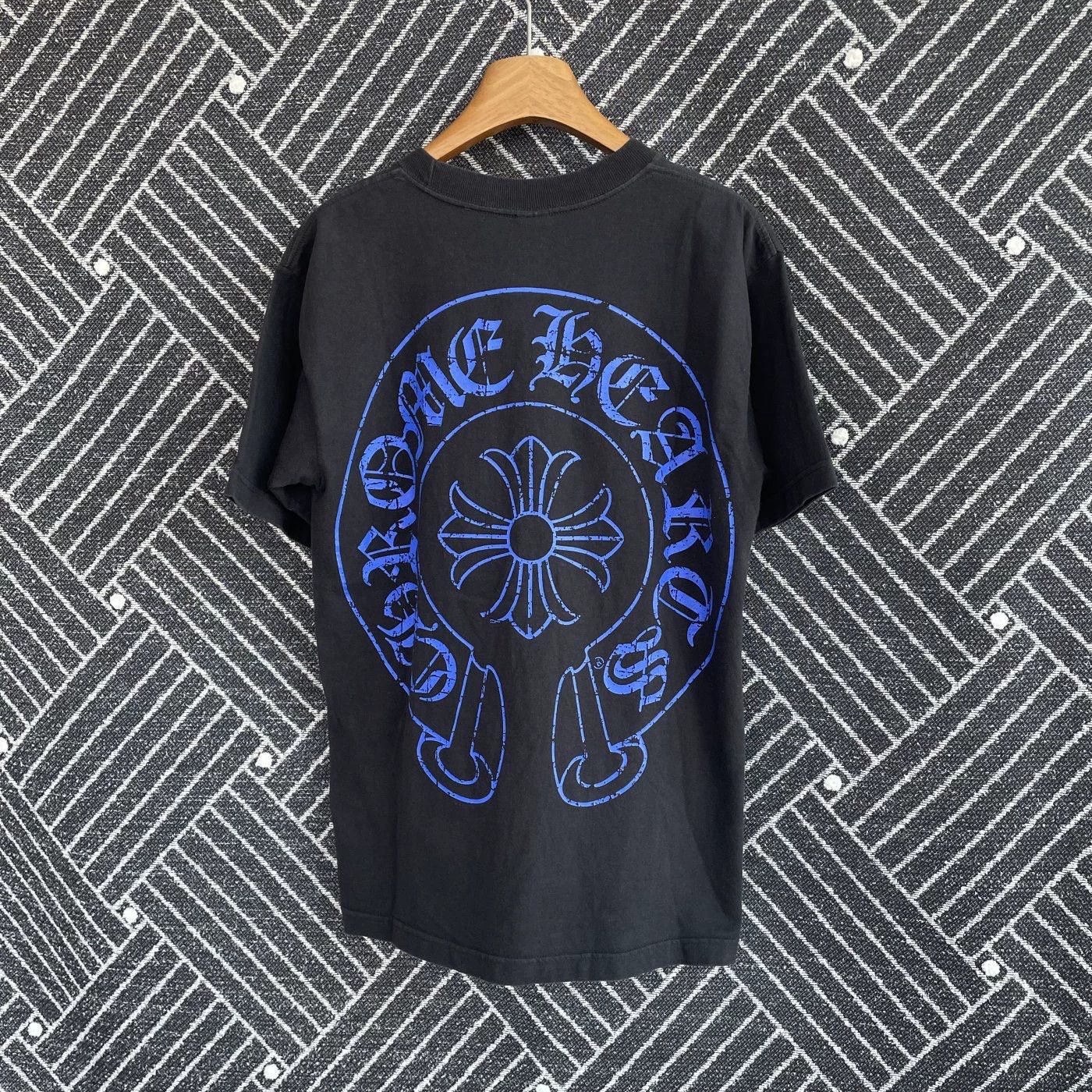 Chrome Hearts Chrome Hearts Black Short Sleeve Tee Blue Big Cross Men's M Size US M / EU 48-50 / 2 - 2 Thumbnail