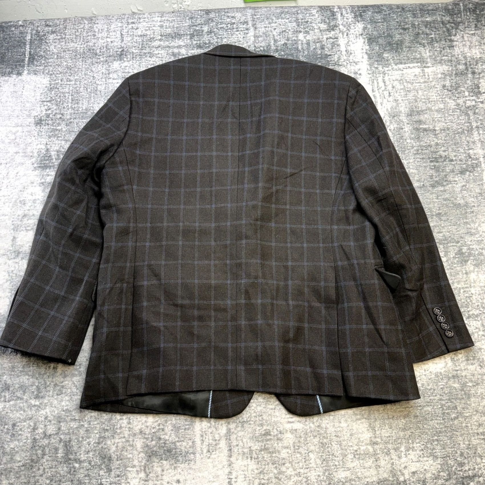 Stafford Stafford Sport Coat Blazer Jacket Mens 46S Brown Wool Plaid Notch Lapel 2-Button 4-Button Sleeve" Size 46R - 7 Thumbnail