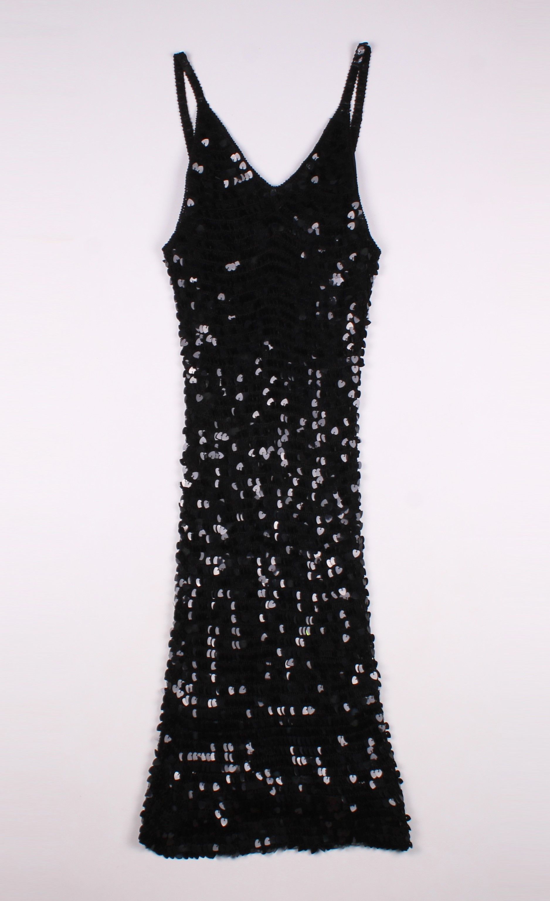 Vintage Stunning Vintage Y2K Crochet Sequin Beaded Mini Dress Size S / US 4 / IT 40 - 4 Thumbnail