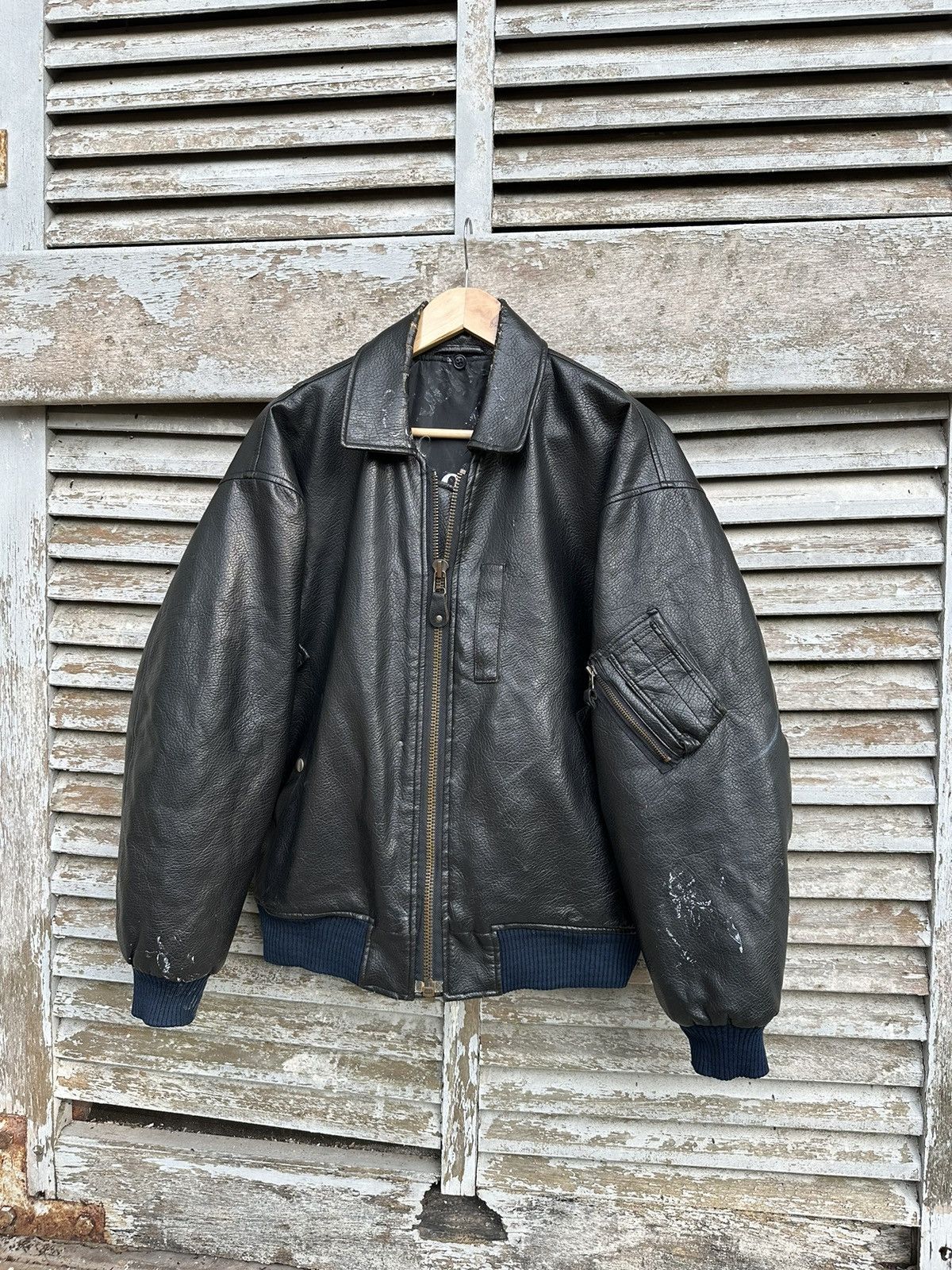 Vintage 👹Vintage Airborne US Airforce Leather Bomber Jacket Size US M / EU 48-50 / 2 - 7 Thumbnail