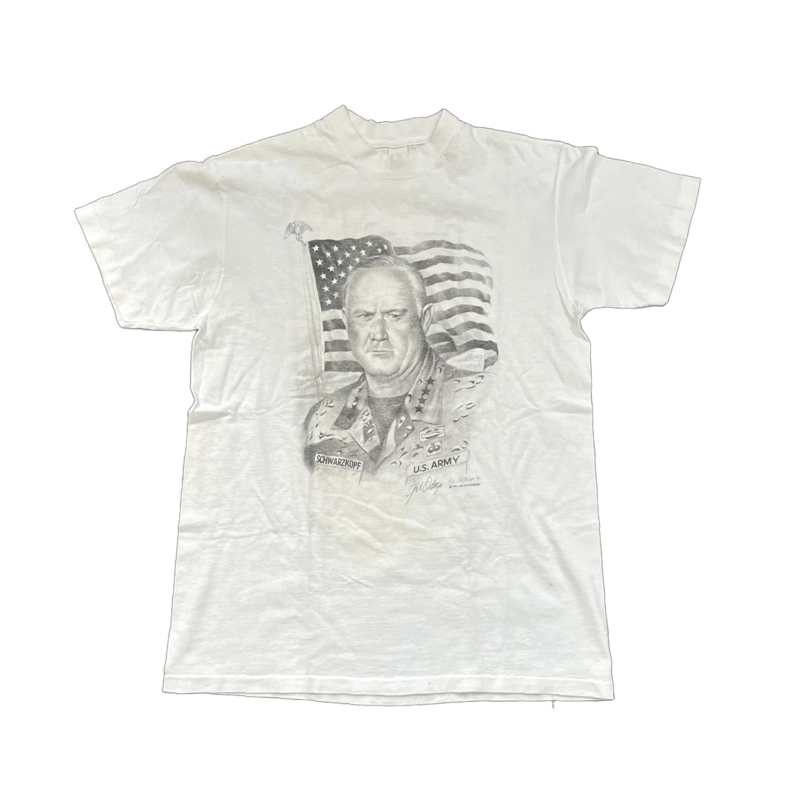 Changes VINTAGE Joe Kaufenberg General Norman Scharzkopf T-Shirt L White Cotton Logo Military Vietnam War Mens 1991 Size US L / EU 52-54 / 3 - 1 Thumbnail