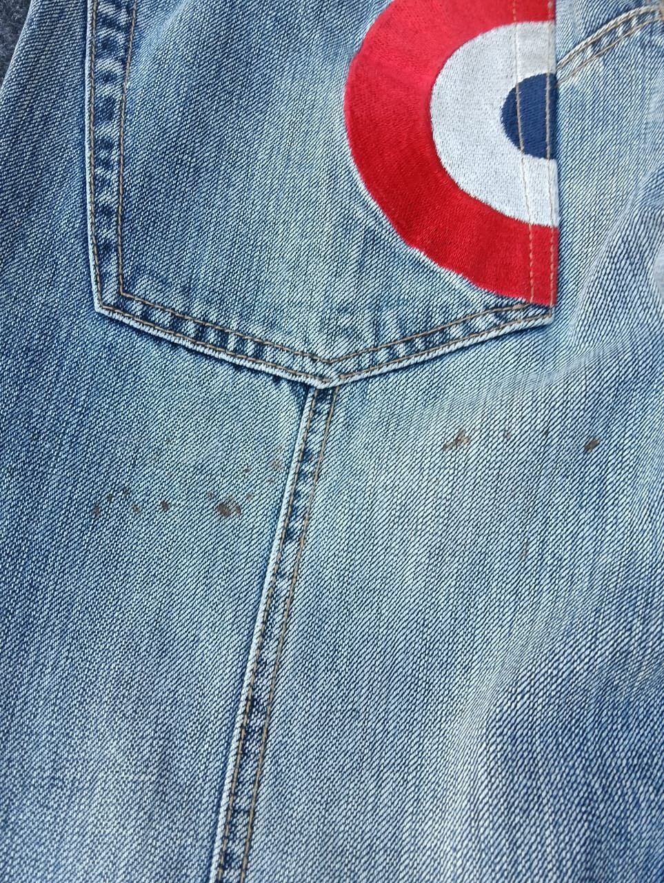 PPFM PPFM Flyer's Hot Weather Distressed Shark Face Denim Jeans Size US 31 - 12 Thumbnail