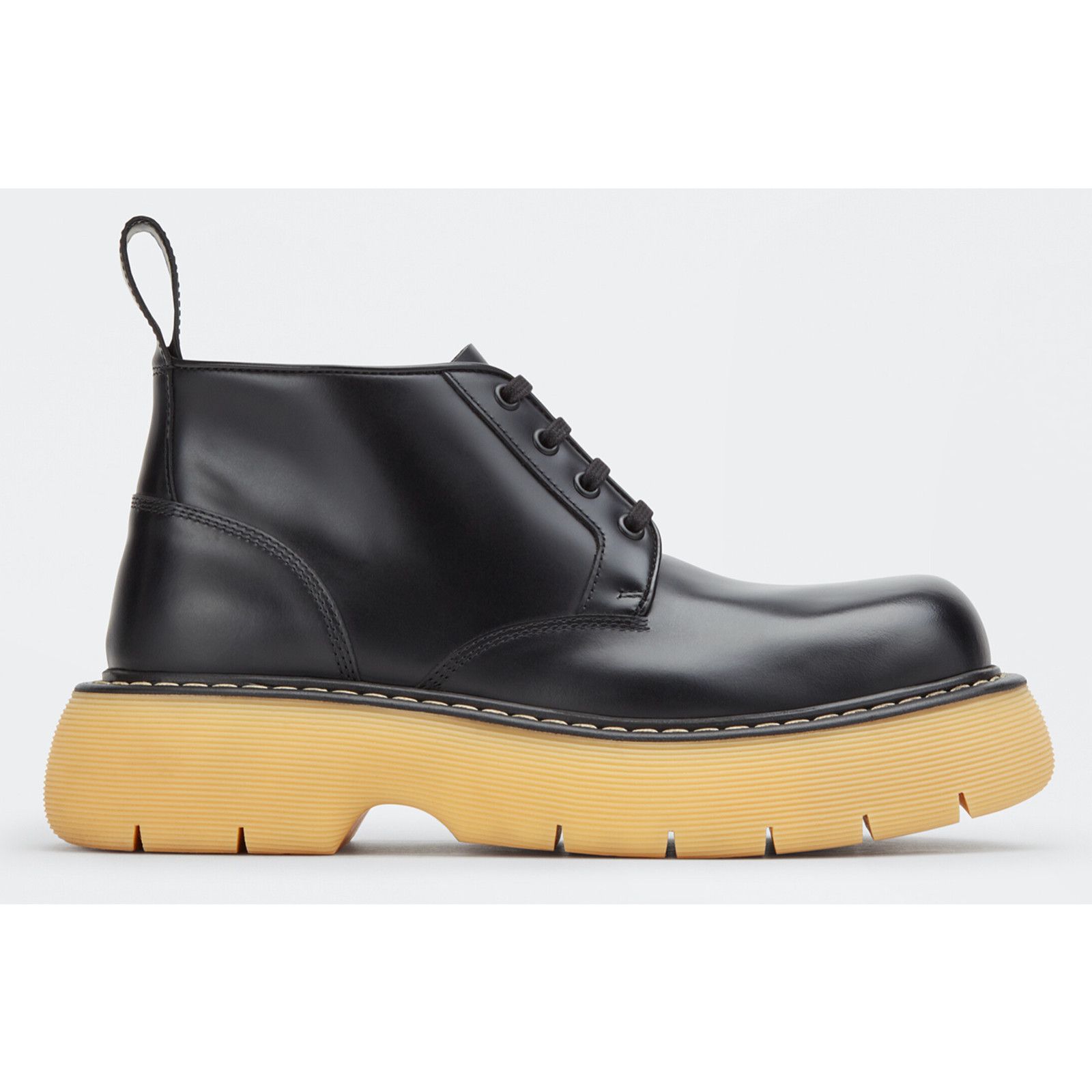 Bottega Veneta Bottega Veneta Swell Black Leather Rubber Lug Sole Lace Up Size US 9 / IT 39 - 3 Thumbnail