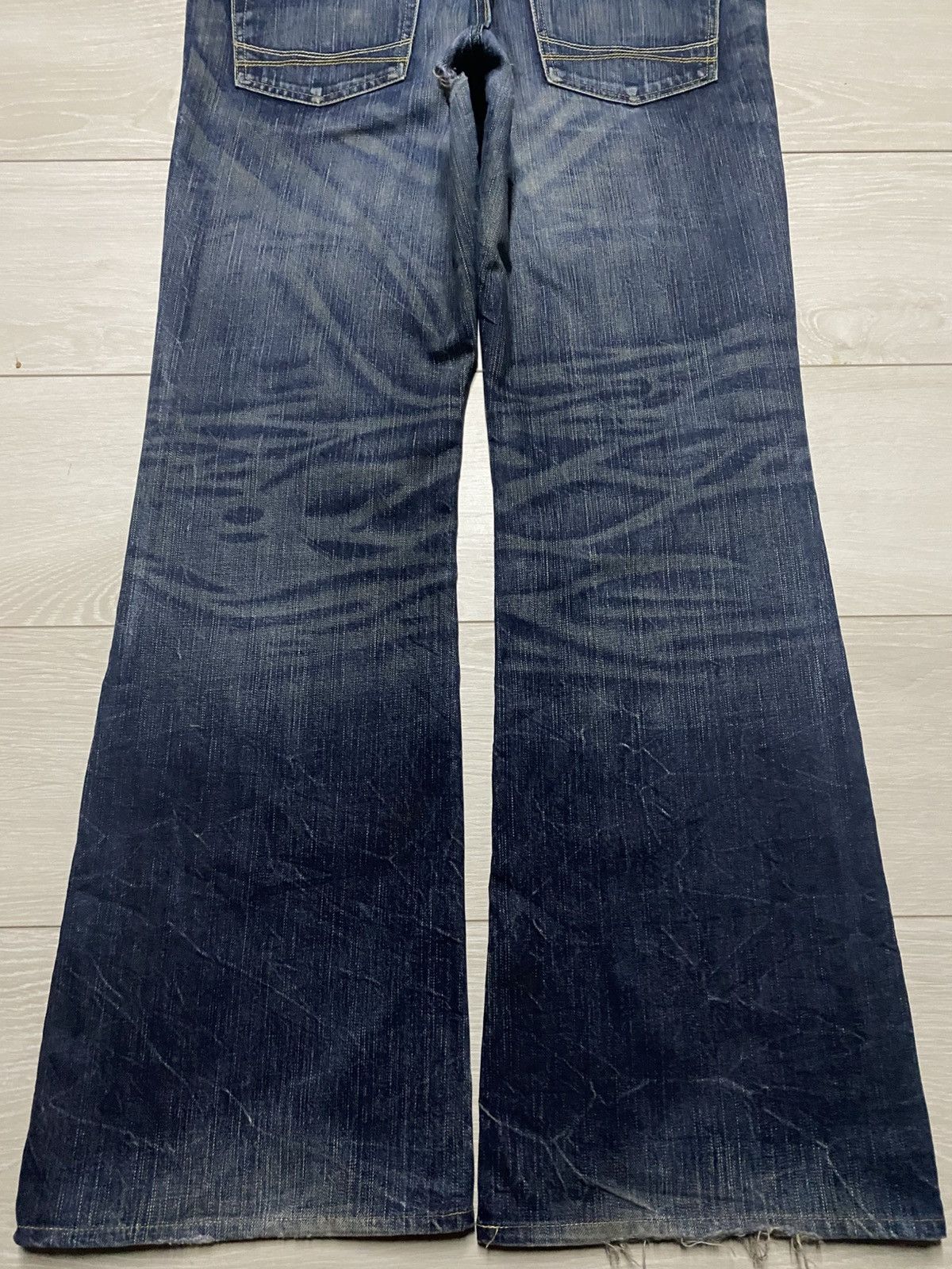 Japanese Brand Vintage Denim Craft Mud Faded Wash Distressed Repair Flare Size US 36 / EU 52 - 5 Thumbnail