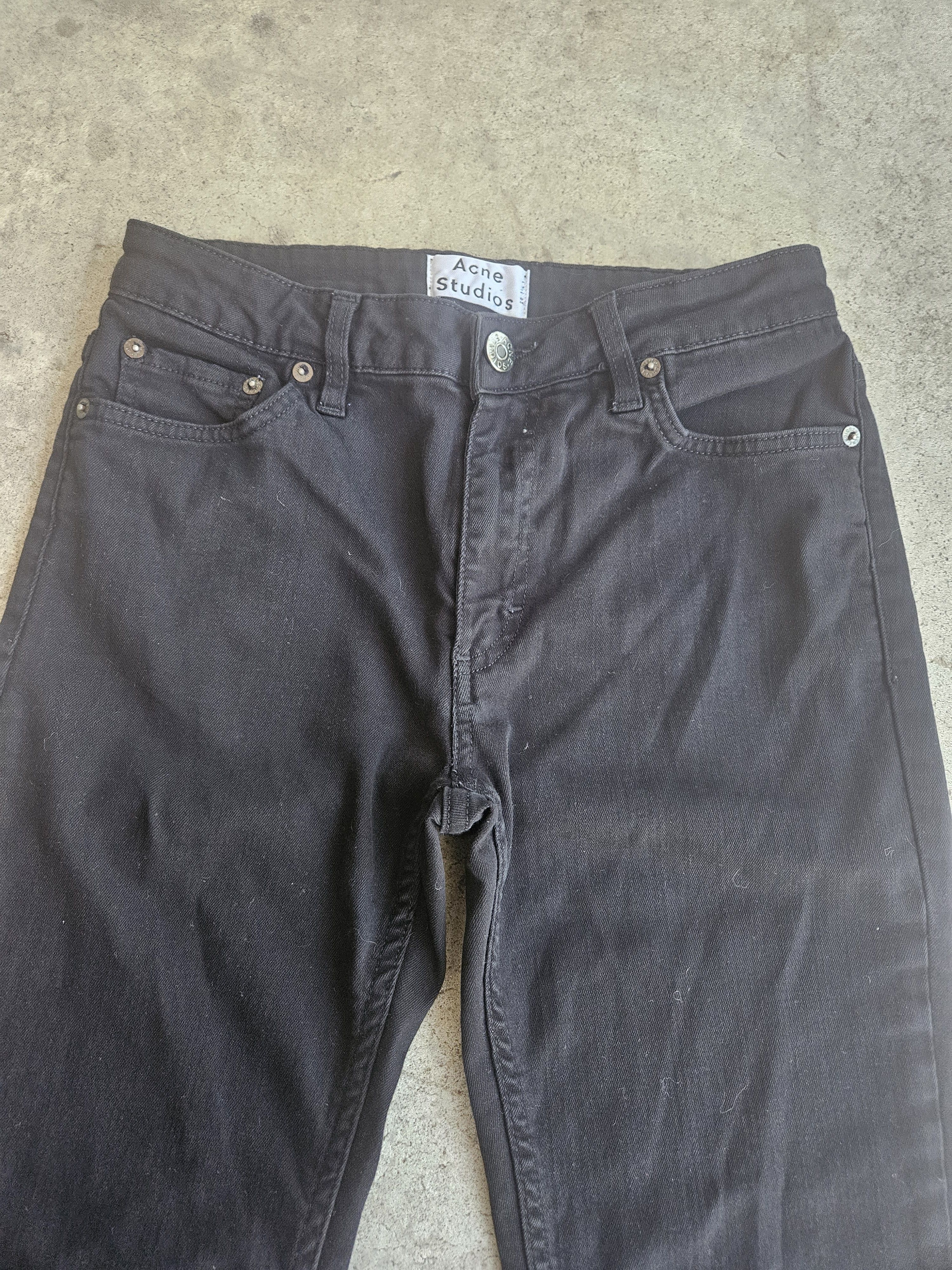 Acne Studios Flex Black Slim Fit Black Denim Jeans Size US 28 / EU 44 - 2 Thumbnail