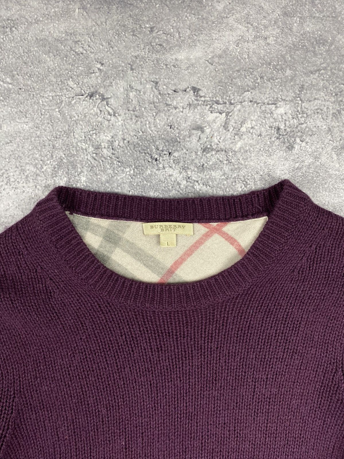 Burberry Vintage Burberry Brit Cashmere Wool Nova Check Sweater Size L / US 10 / IT 46 - 6 Thumbnail