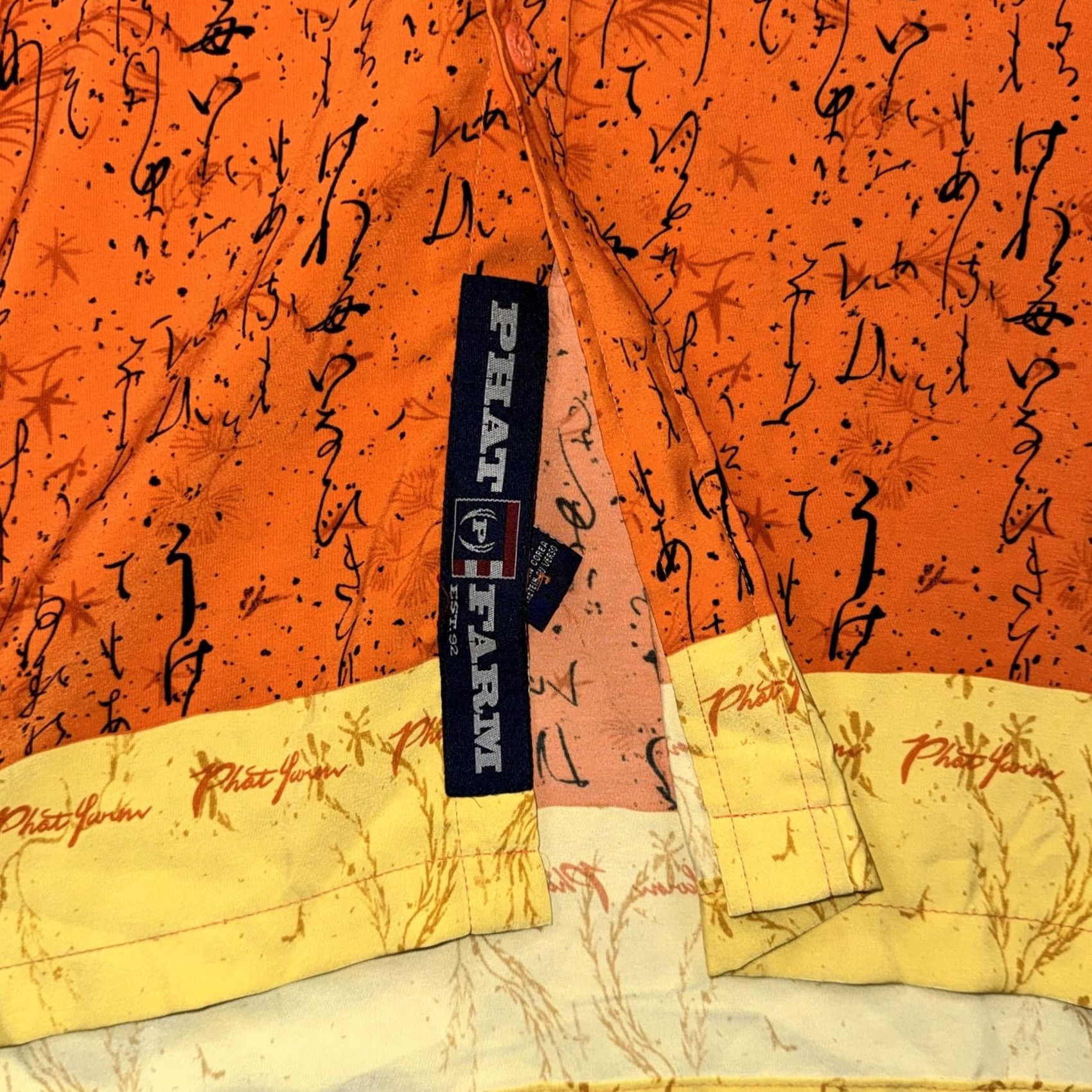 Phat Farm VINTAGE Phat Farm Shirt Men's 3XL Orange Graphic Print Short Sleeve Button Up Size US XXL / EU 58 / 5 - 5 Thumbnail