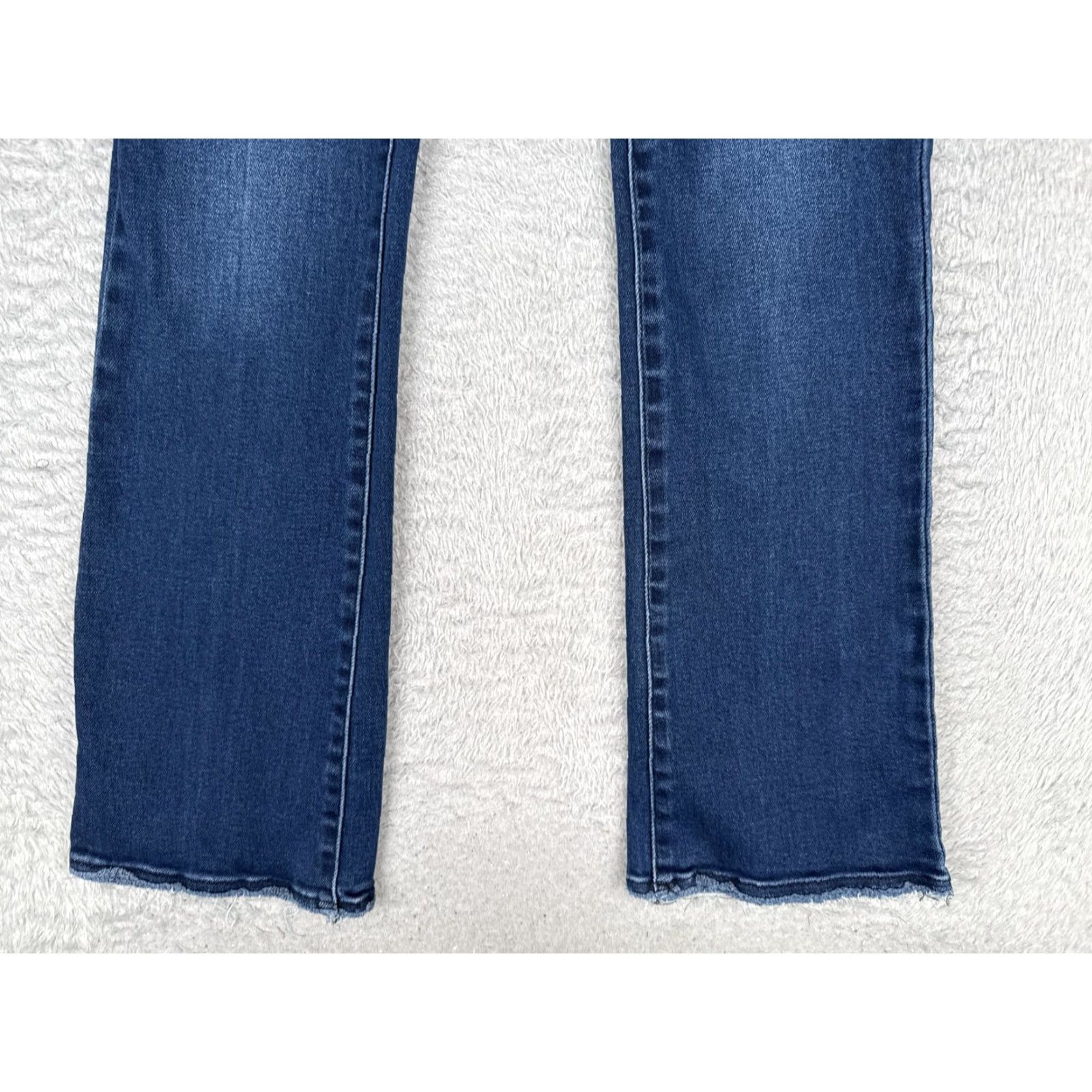 Vintage KanCan Jeans Womens Bootcut 7 Blue Wash High Rise Distressed Stretch 24x31 Pants Womens Menus? Size 28" / US 6 / IT 42 - 2 Thumbnail