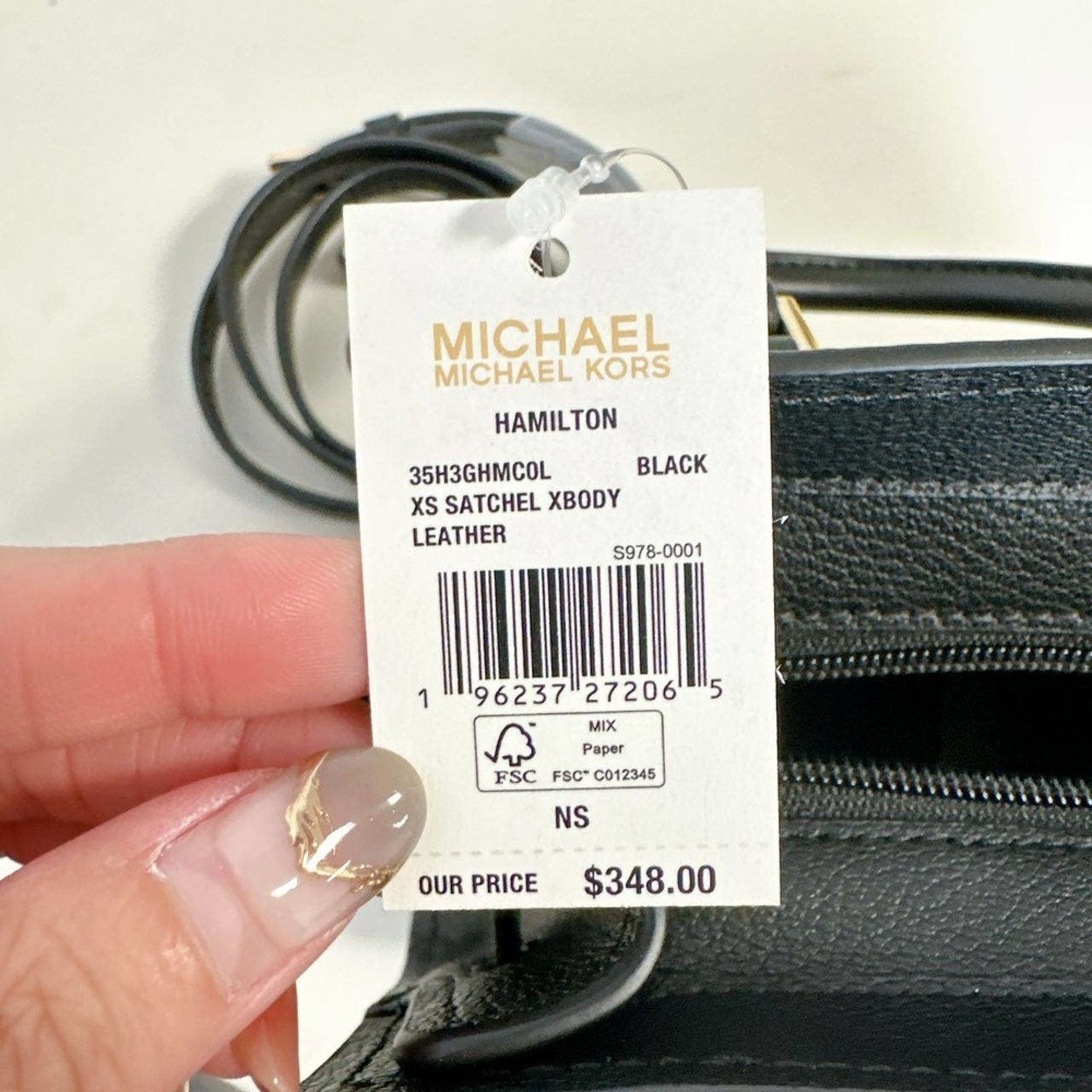 Michael Kors Michael Kors 35H3GHMC0L Hamilton XS Xbody Leather BLACK Size ONE SIZE - 6 Thumbnail
