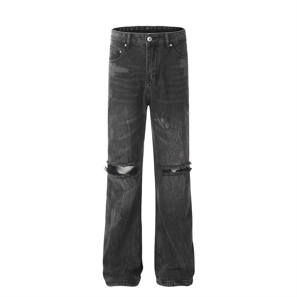 Japanese Brand × Jean Punk distressed washed ink-spattered casual ripped jeans Size US 34 / EU 50 - 1 Thumbnail