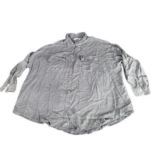 Other Sewn + Seen Button Up Shirt Women Sz L USA Gray Curvy Wester Size L / US 10 / IT 46 - 1 Thumbnail
