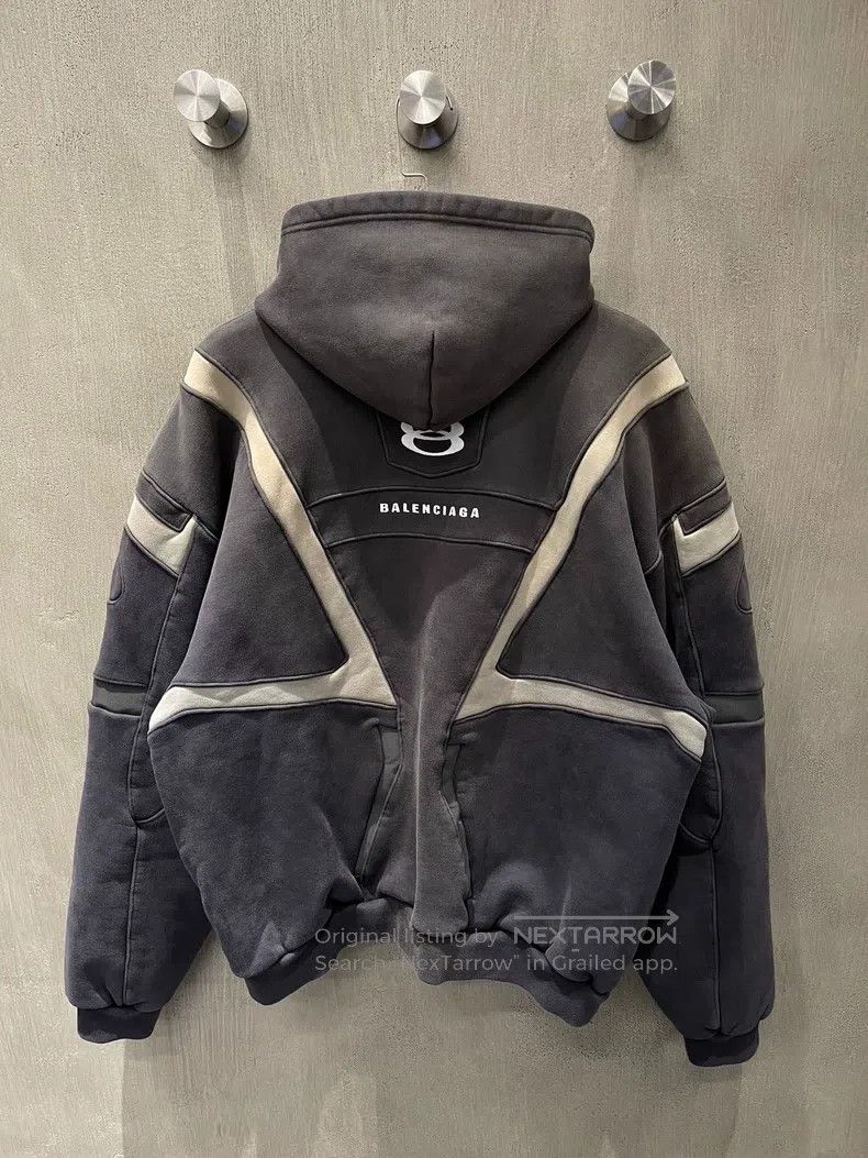 Balenciaga Balenciaga Double-ring logo track hooded sweatshirt with c Size US XL / EU 56 / 4 - 2 Thumbnail
