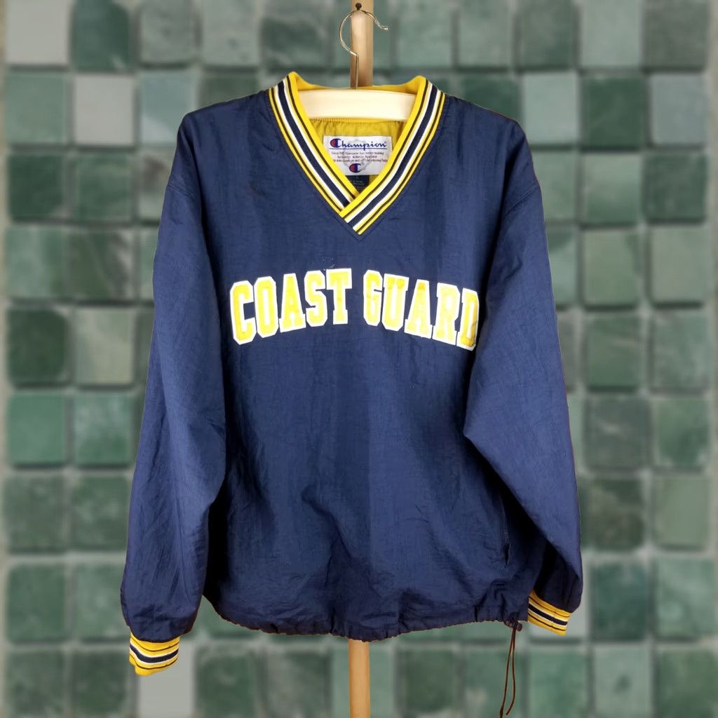 Champion VINTAGE CHAMPION USA COAST GUARD PULLOVER JACKET Navy Large Men L Blue Windbreaker Cross Shoulder 23 INCH 26 INCH 27 INCH 29 INCH Size US L / EU 52-54 / 3 - 1 Thumbnail