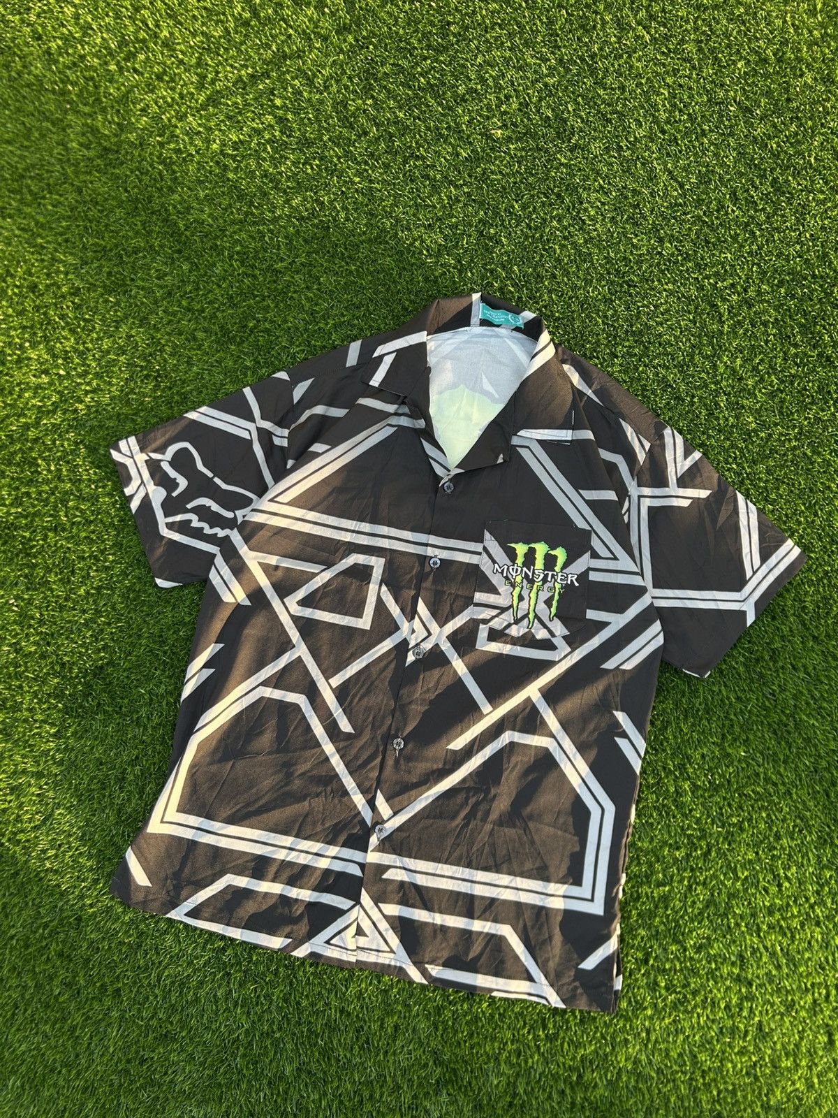 Japanese Brand Rare Monster Energy All-Over Print Cyber Y2K Racing Shirt Size US M / EU 48-50 / 2 - 2 Thumbnail