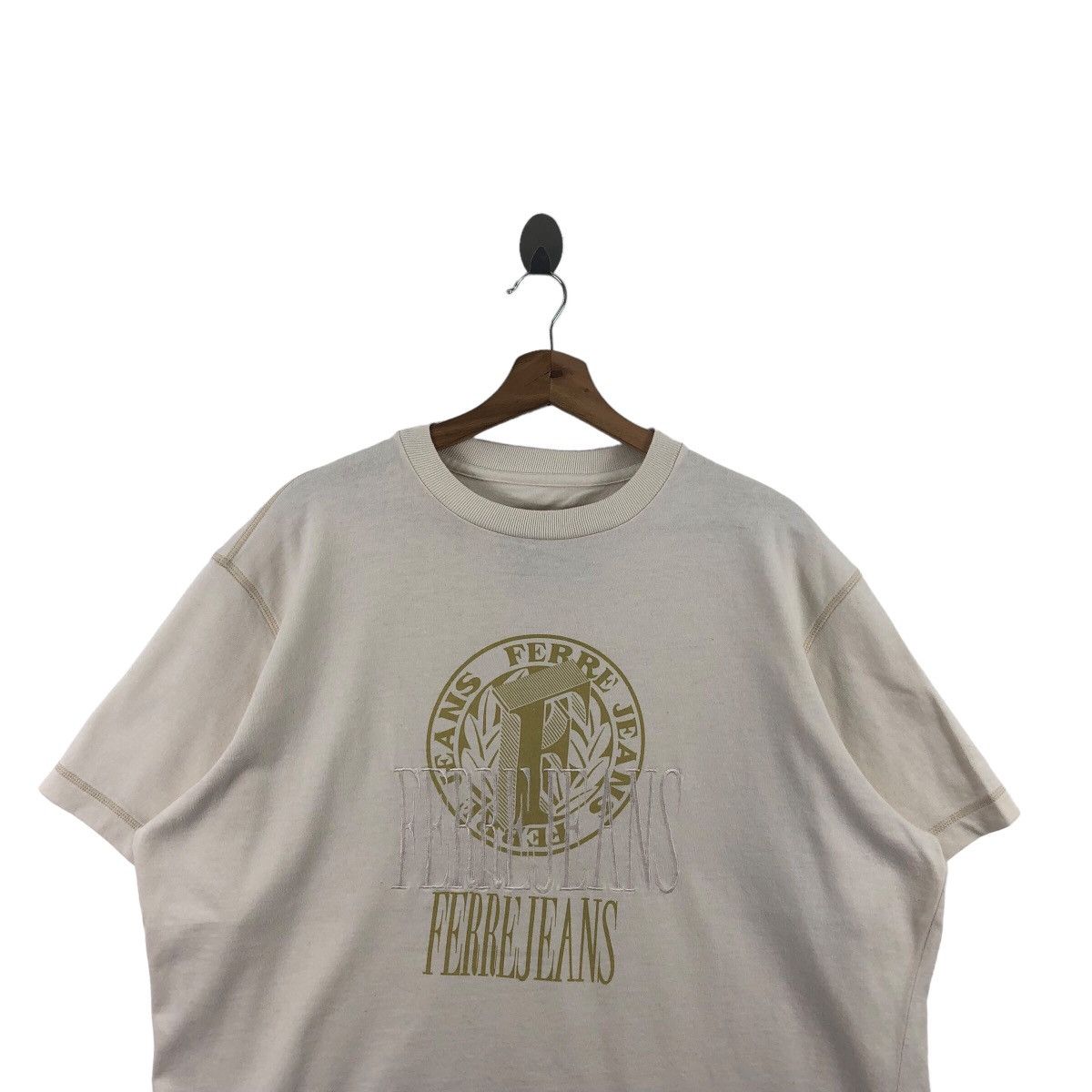 Ferre × Vintage Pick!! Vtg Ferre Jeans Gianfranco Ferre EmbroideryTee Tshirt Size US XXL / EU 58 / 5 - 3 Thumbnail