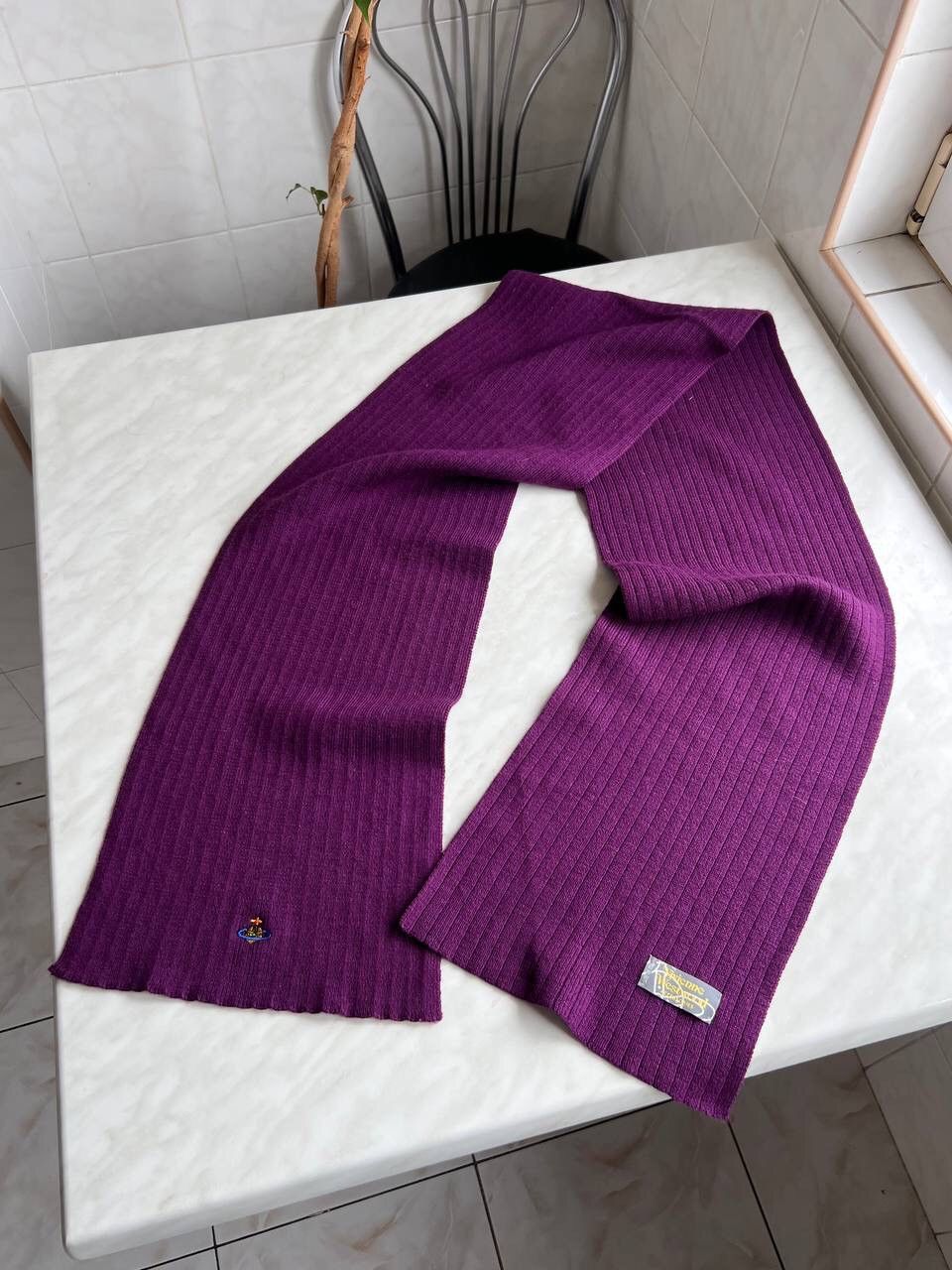 Vivienne Westwood Vivienne Westwood Scarf Muffler Neckwear Vintage Wool Purple Size ONE SIZE - 5 Thumbnail