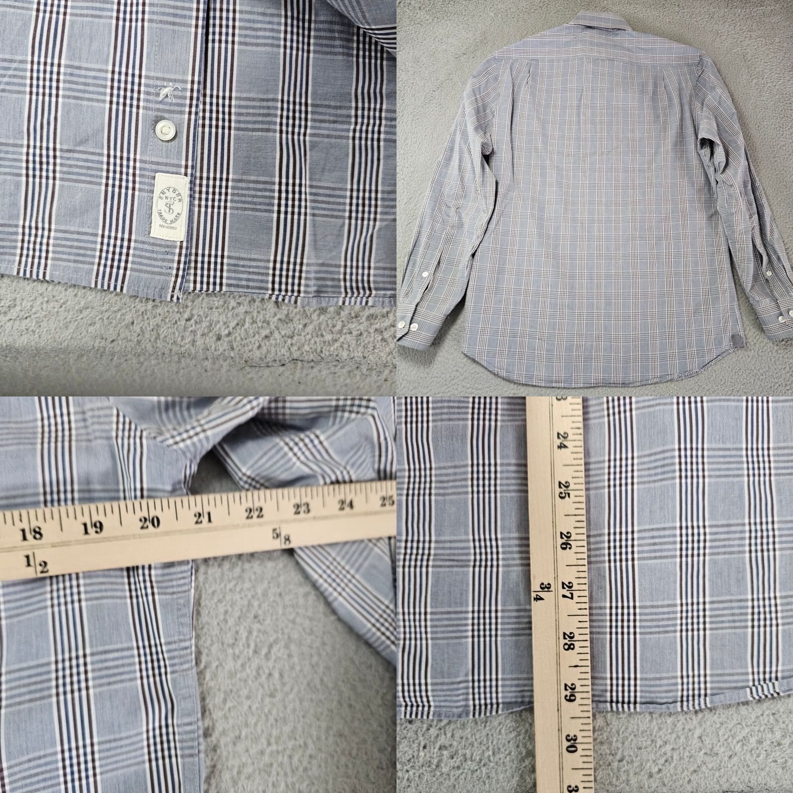Todd Snyder Todd Snyder Dress Shirt Mens 16.5 34/35 Grey Glen Check Button Up Long Sleeve Shirt Size 46R - 8 Thumbnail