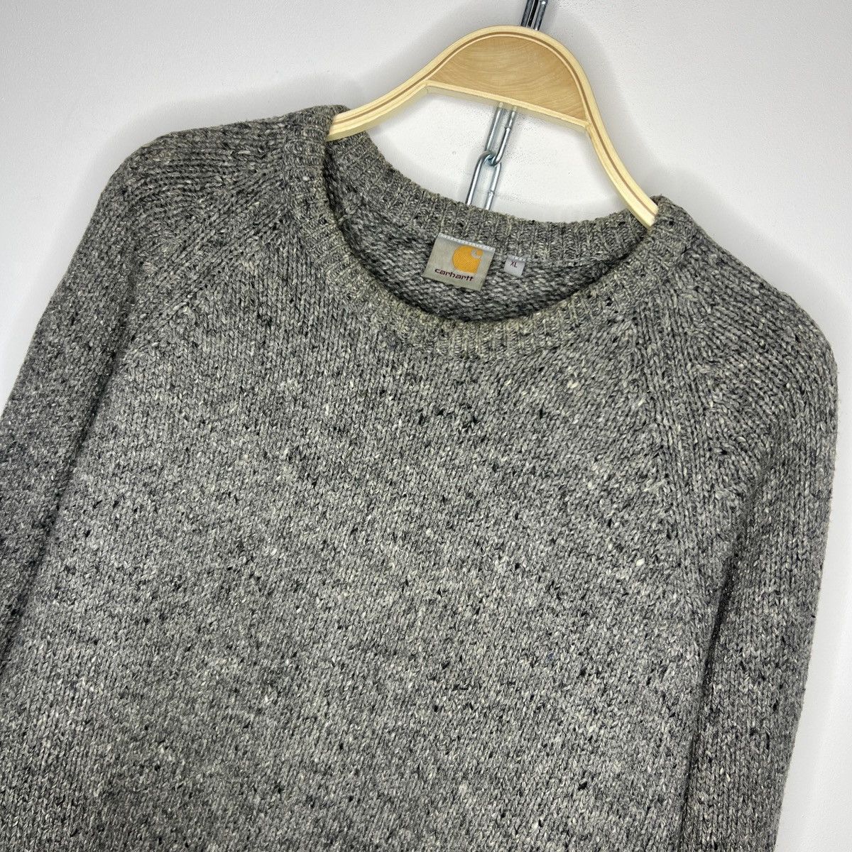 Carhartt × Carhartt Wip × Vintage Carhartt Anglistic Wool Sweater Knitwear Jumper Grey Y2K Size US XL / EU 56 / 4 - 5 Thumbnail
