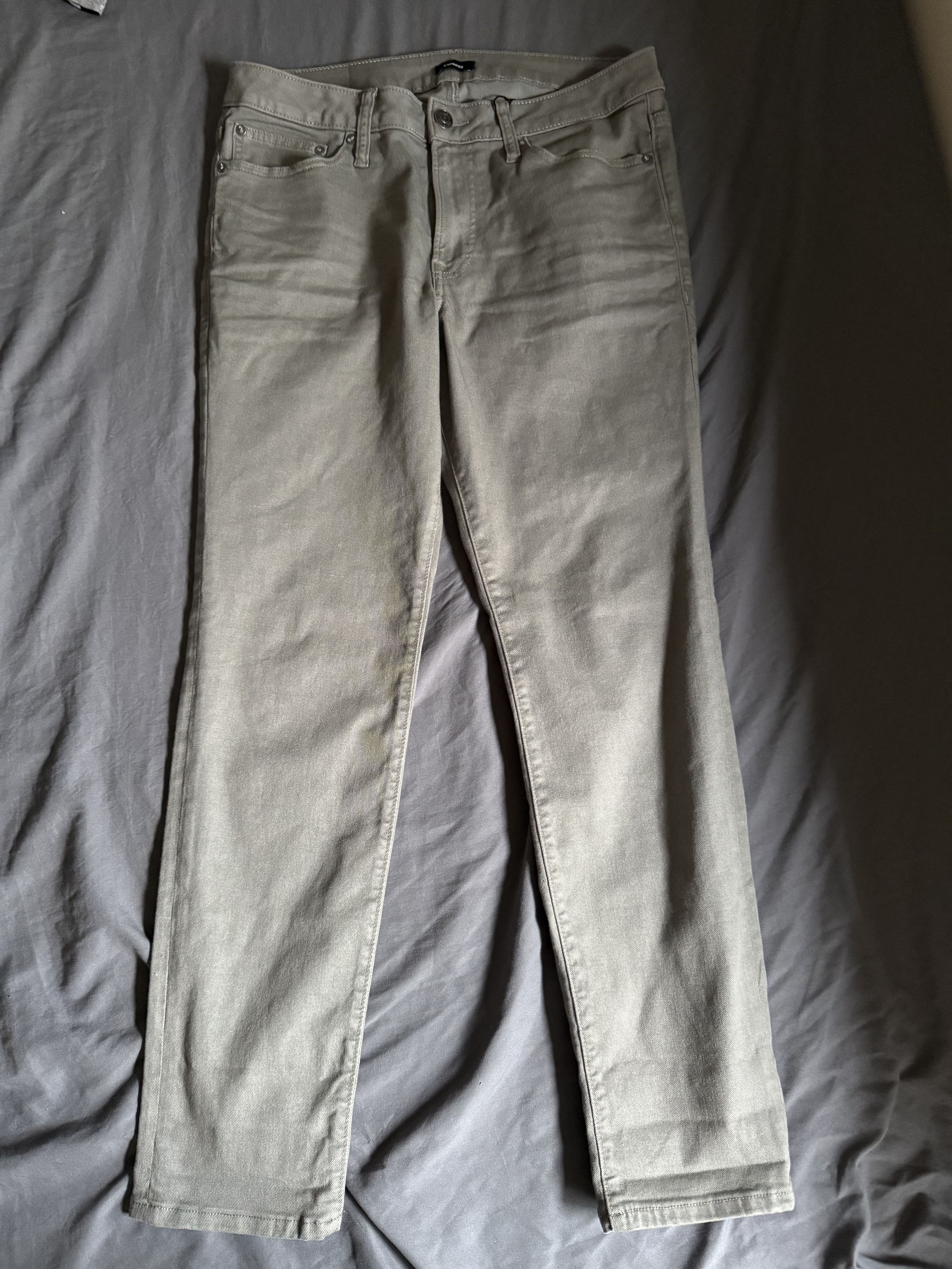 Express Express Men's Skinny Olive Green Hyper Stretch Jeans 31x30 Size US 31 - 2 Thumbnail