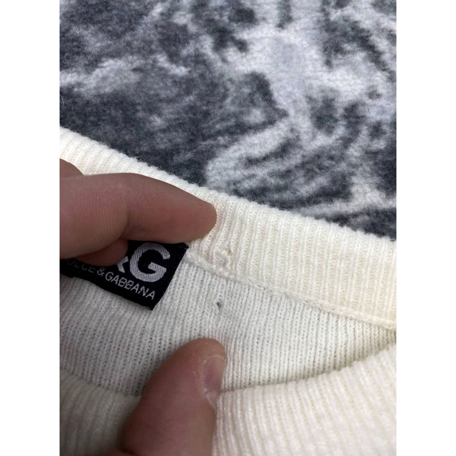 Dolce & Gabbana VINTAGE Dolce Gabbana Knit Sweater White Striped Big Logo Men XL Size US XL / EU 56 / 4 - 6 Thumbnail
