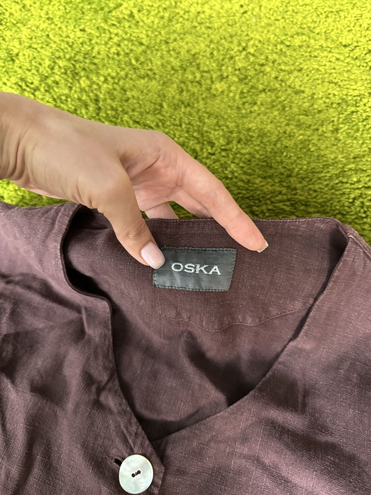 Designer Oska avant garde 100% linen blouse shirt Size S / US 4 / IT 40 - 2 Thumbnail