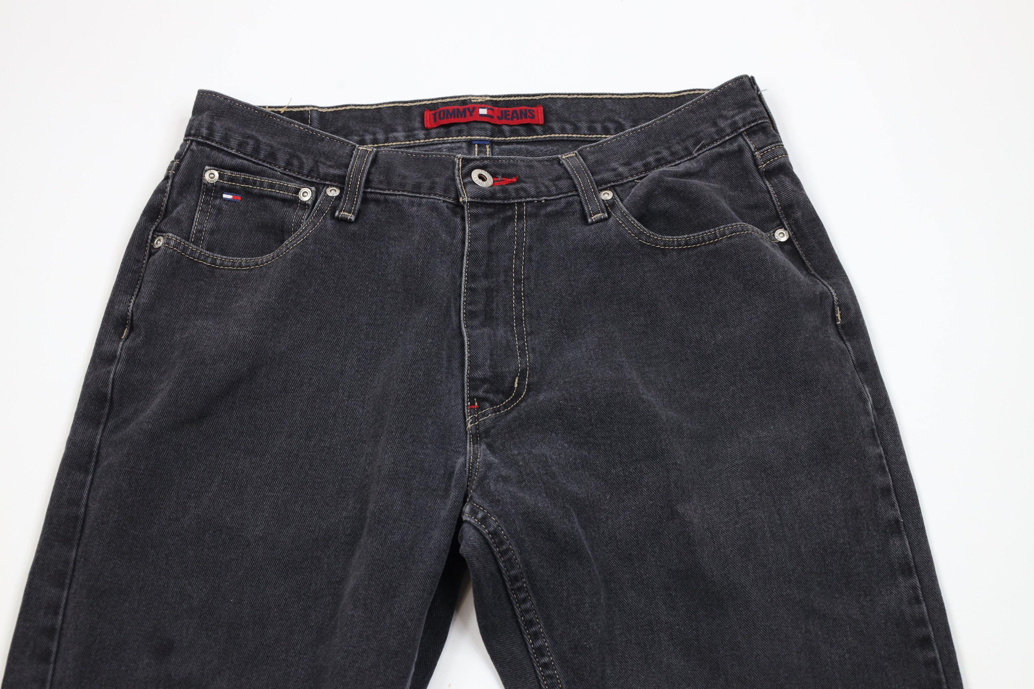 Tommy Hilfiger Vintage 90s Tommy Hilfiger Baggy Wide Leg Denim Jeans Black Size US 32 / EU 48 - 2 Thumbnail